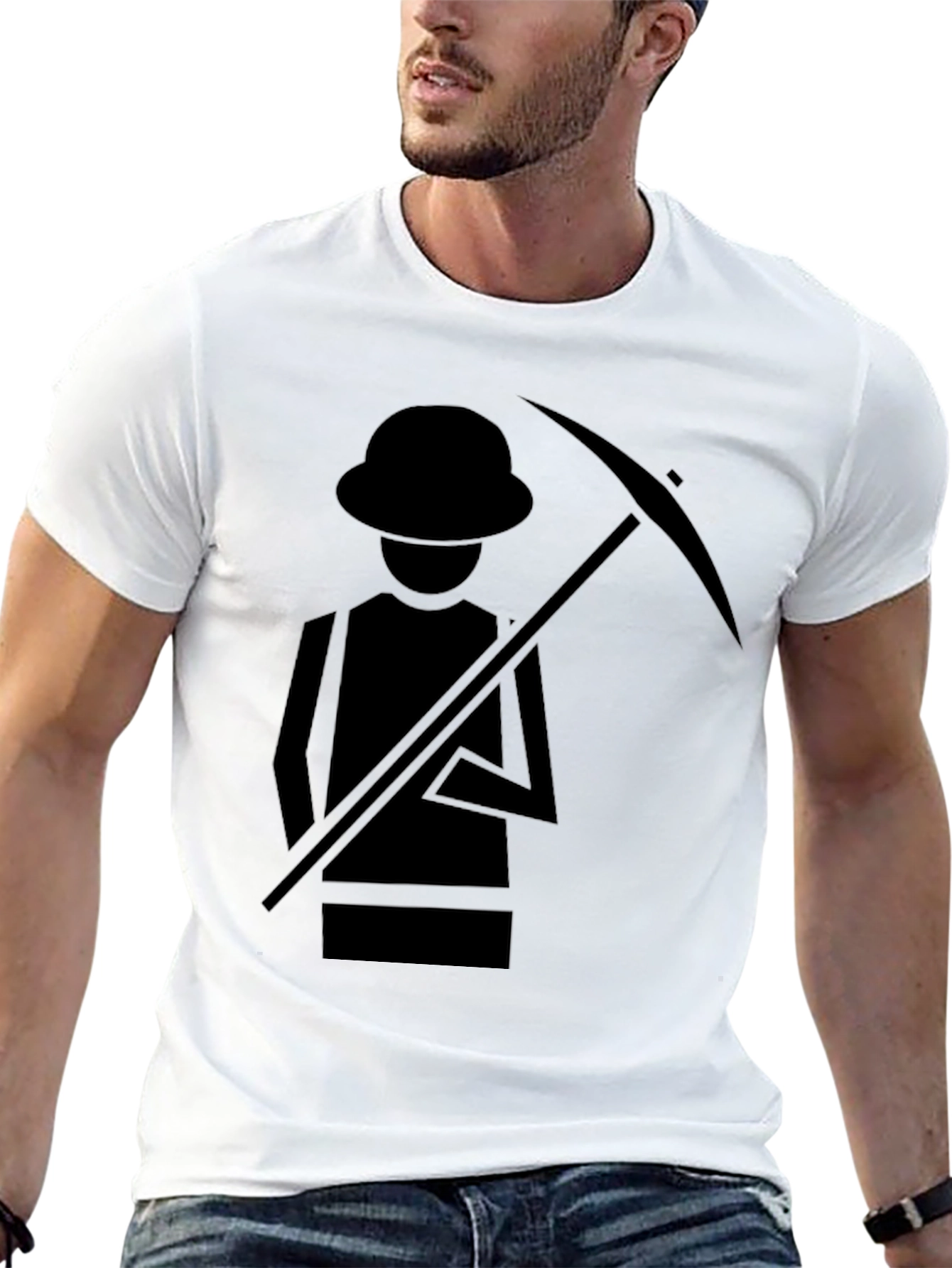 Miner Graphic Tee - Black Cotton Casual Shirt