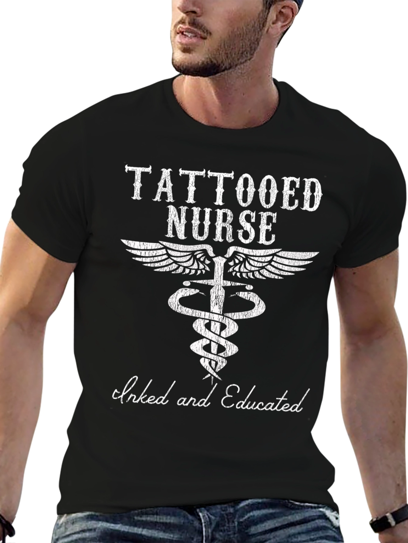 Tattooed Nurse Graphic Tee - Inked & Educated Shirt