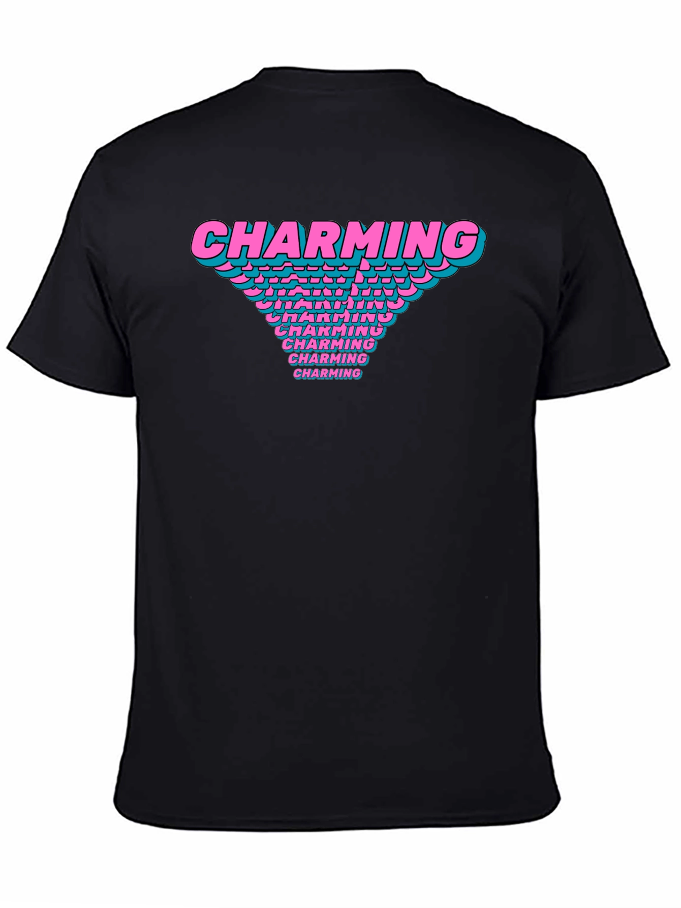 Charming Graphic T-Shirt Black Cotton Casual Tee