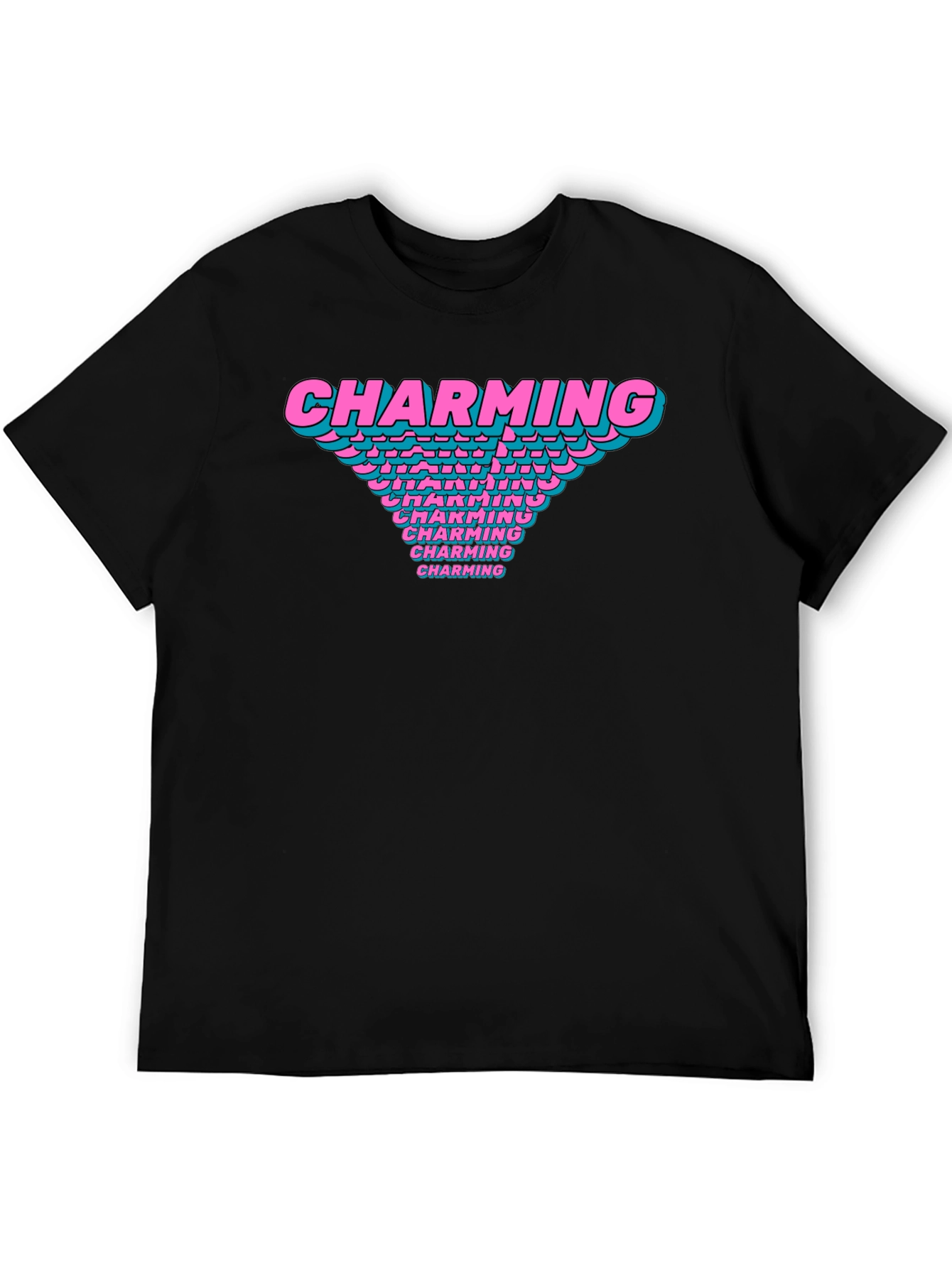Charming Graphic T-Shirt Black Cotton Casual Tee
