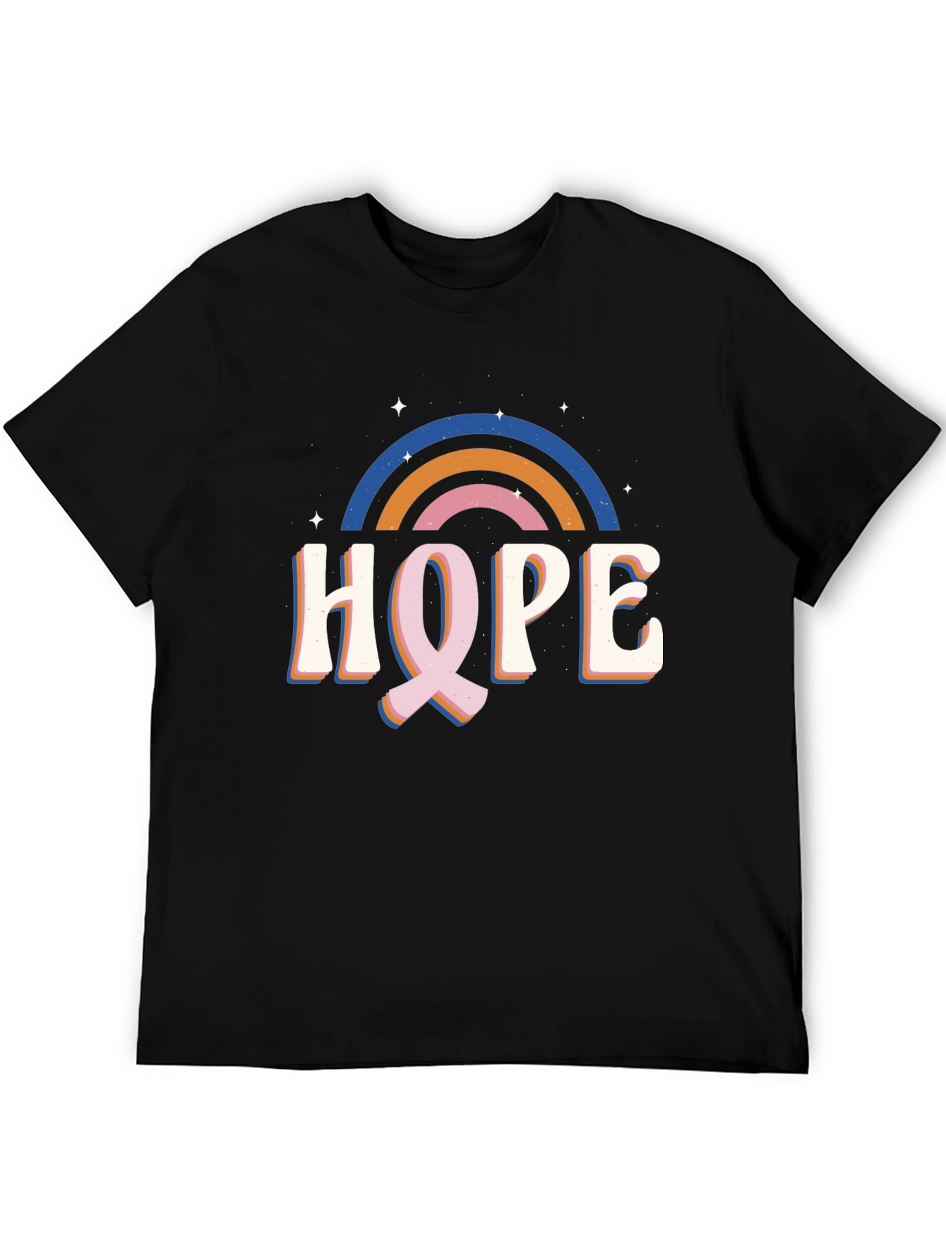 Hope Rainbow Graphic Tee - Black Unisex T-Shirt