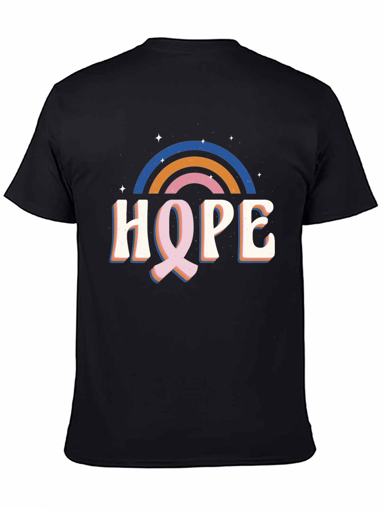 Hope Rainbow Graphic Tee - Black Unisex T-Shirt