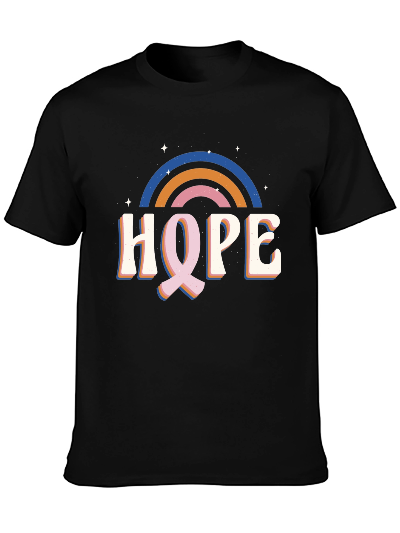 Hope Rainbow Graphic Tee - Black Unisex T-Shirt