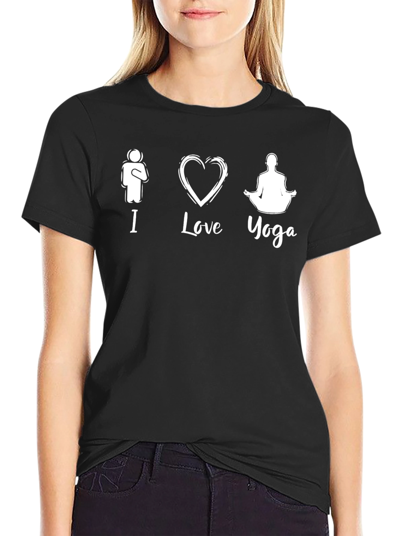 I Love Yoga Graphic T-Shirt - Mens Black Tee