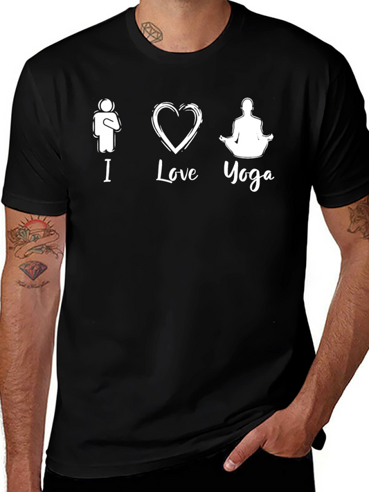 I Love Yoga Graphic T-Shirt - Mens Black Tee