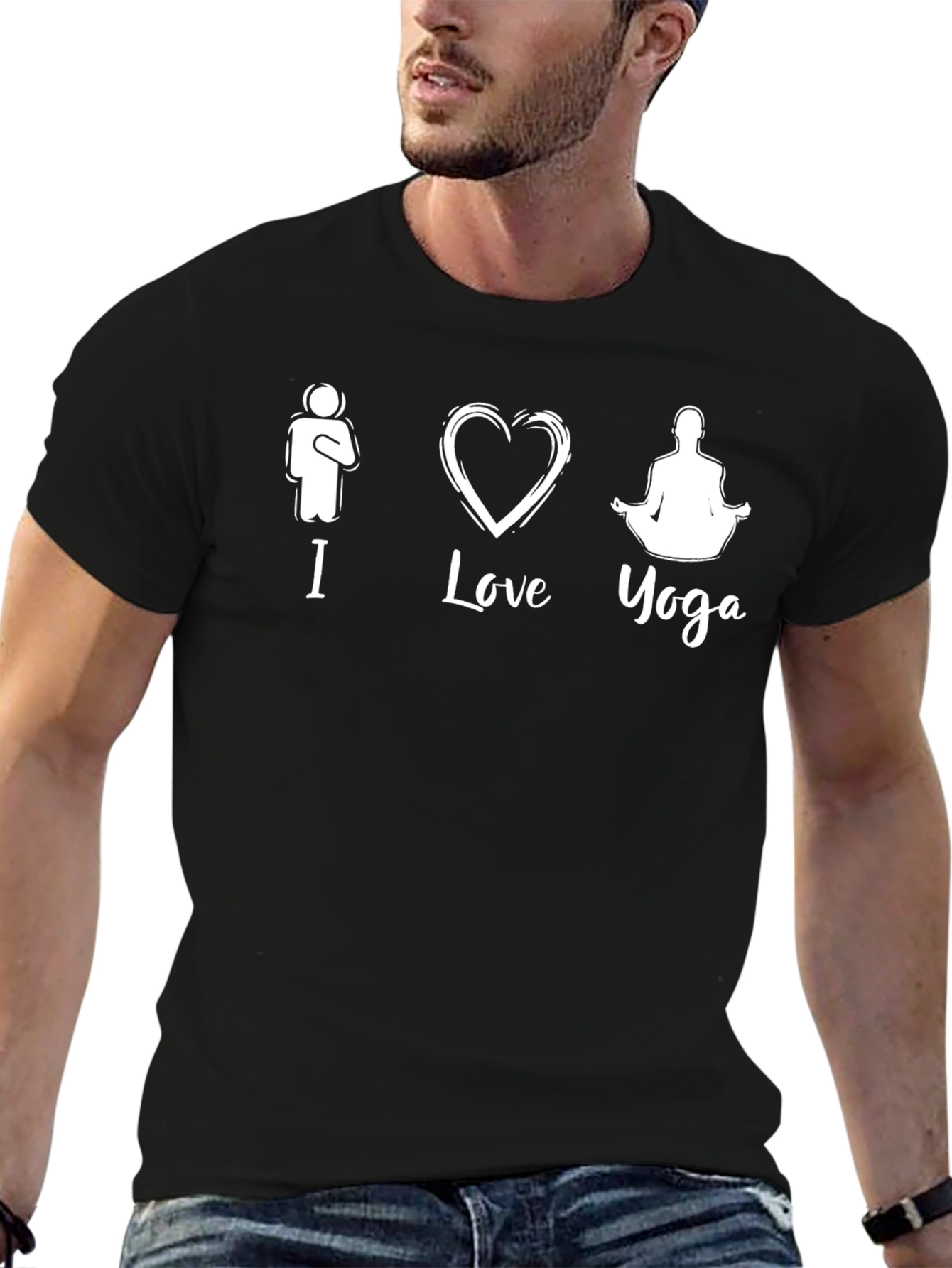 I Love Yoga Graphic T-Shirt - Mens Black Tee