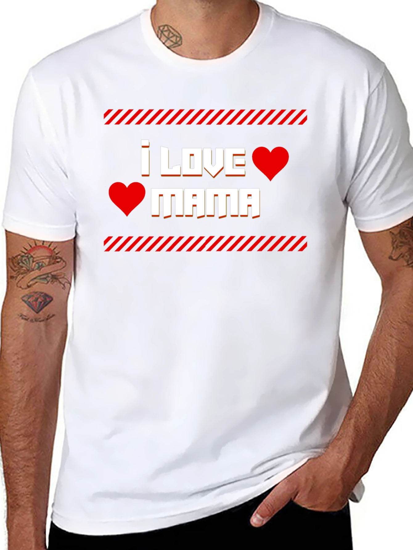 I Love Mama T-Shirt - Red Heart Graphic