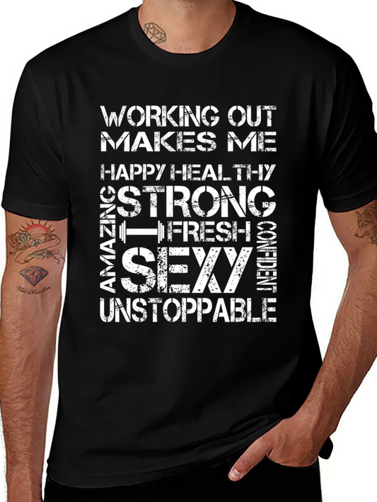 Workout Motivation T-Shirt - Strong Sexy Unstoppable