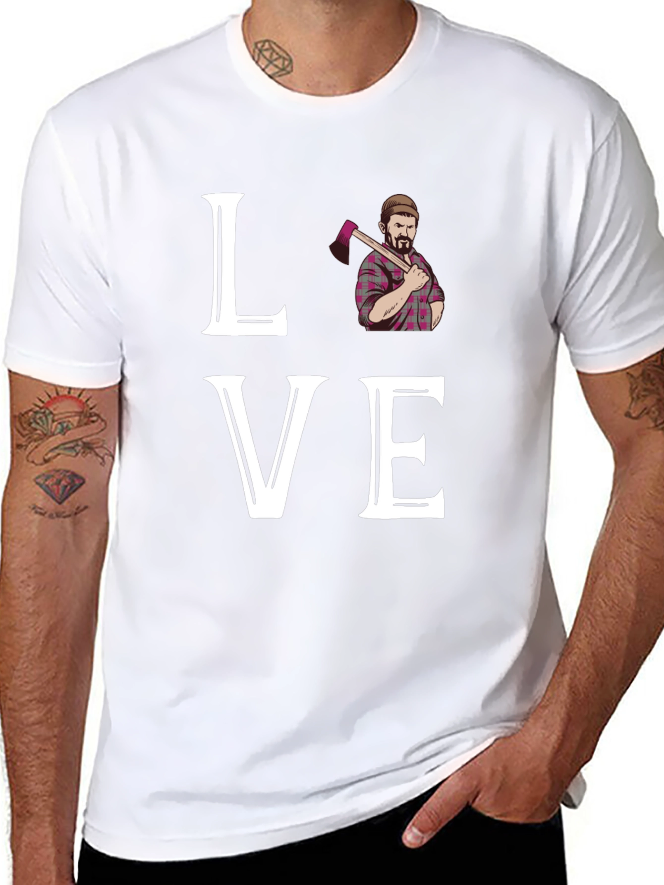 Lumberjack Love Graphic Tee - Axe Man T-Shirt