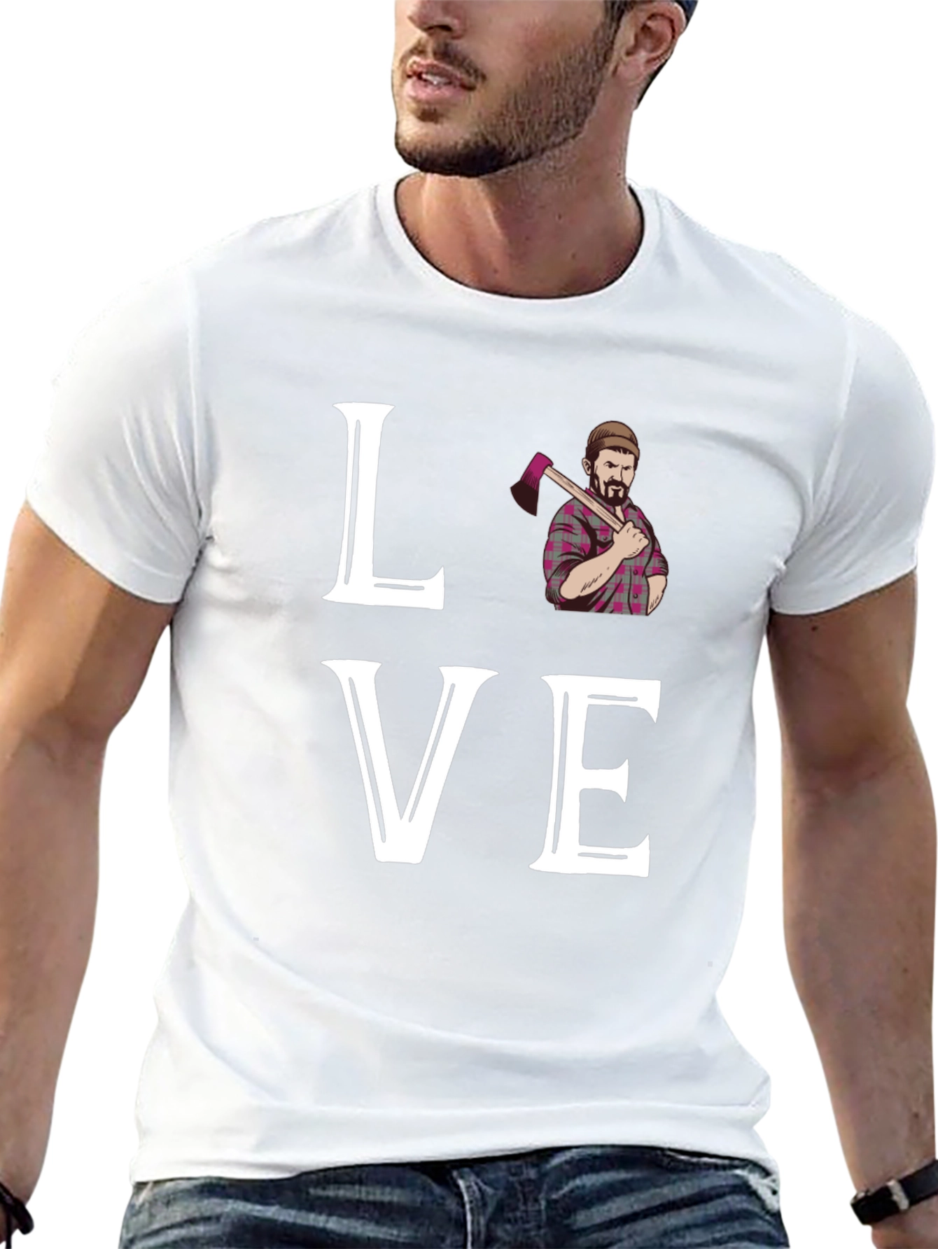 Lumberjack Love Graphic Tee - Axe Man T-Shirt