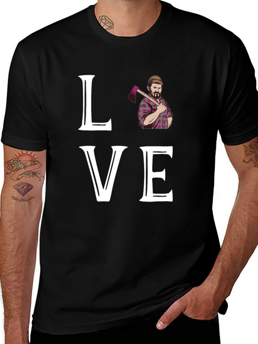 Lumberjack Love Graphic Tee - Axe Man T-Shirt
