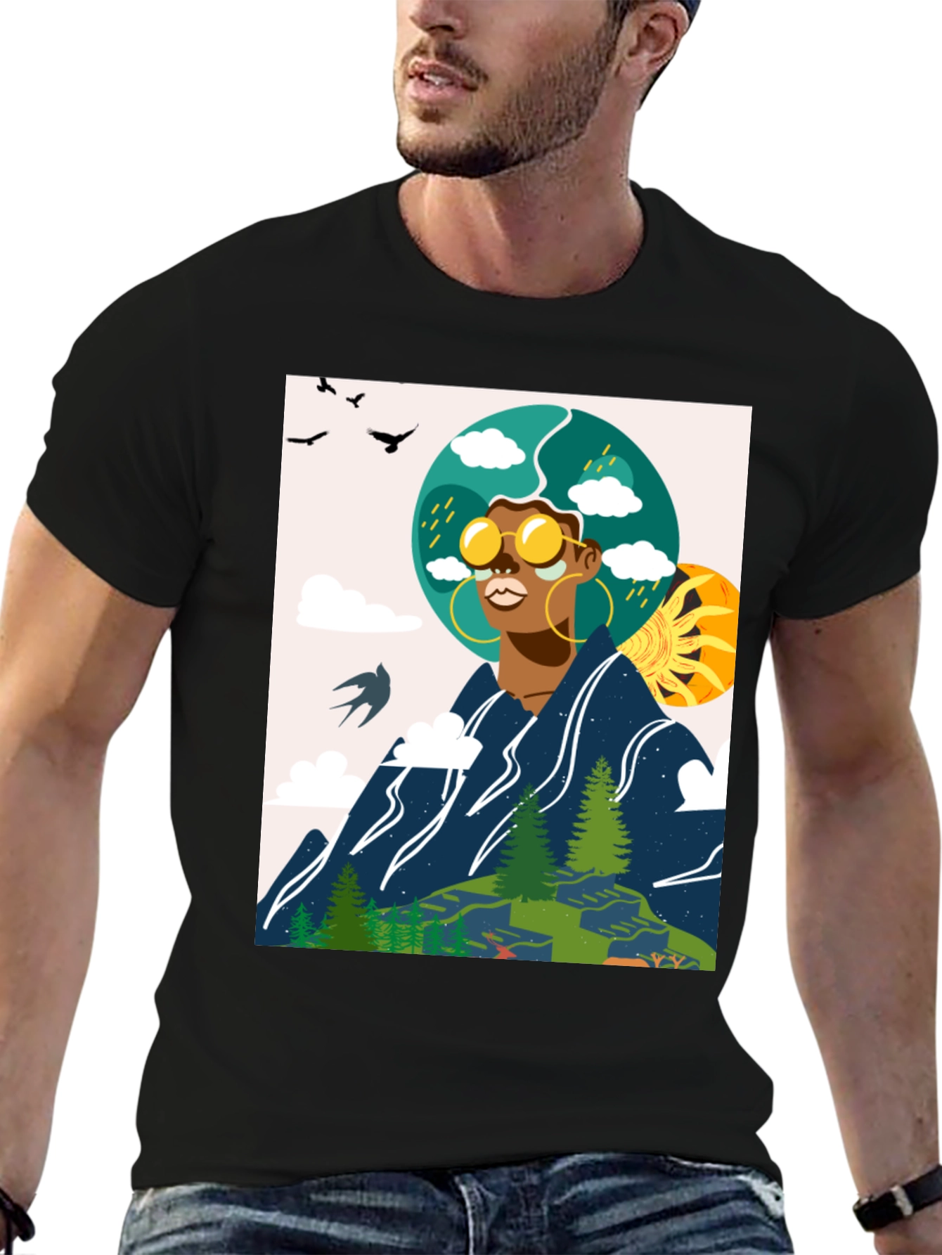 Nature Graphic Tee - Black