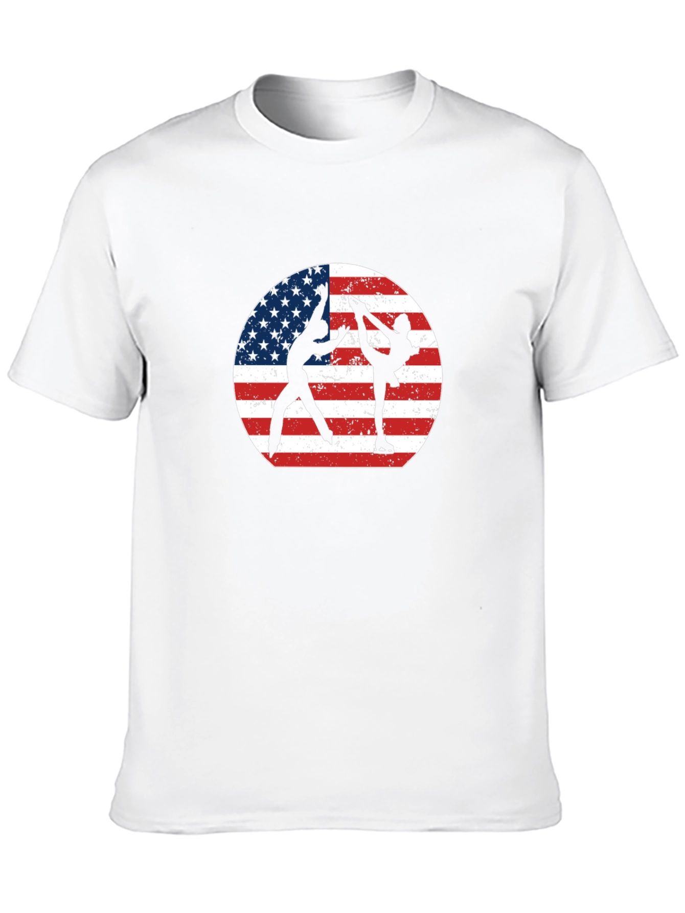 Figure Skating USA Flag Graphic Tee