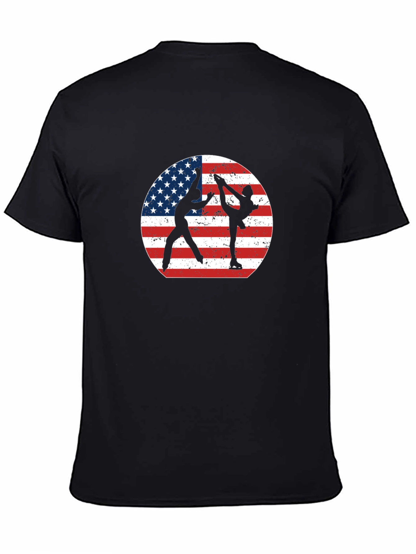 Figure Skating USA Flag Graphic Tee