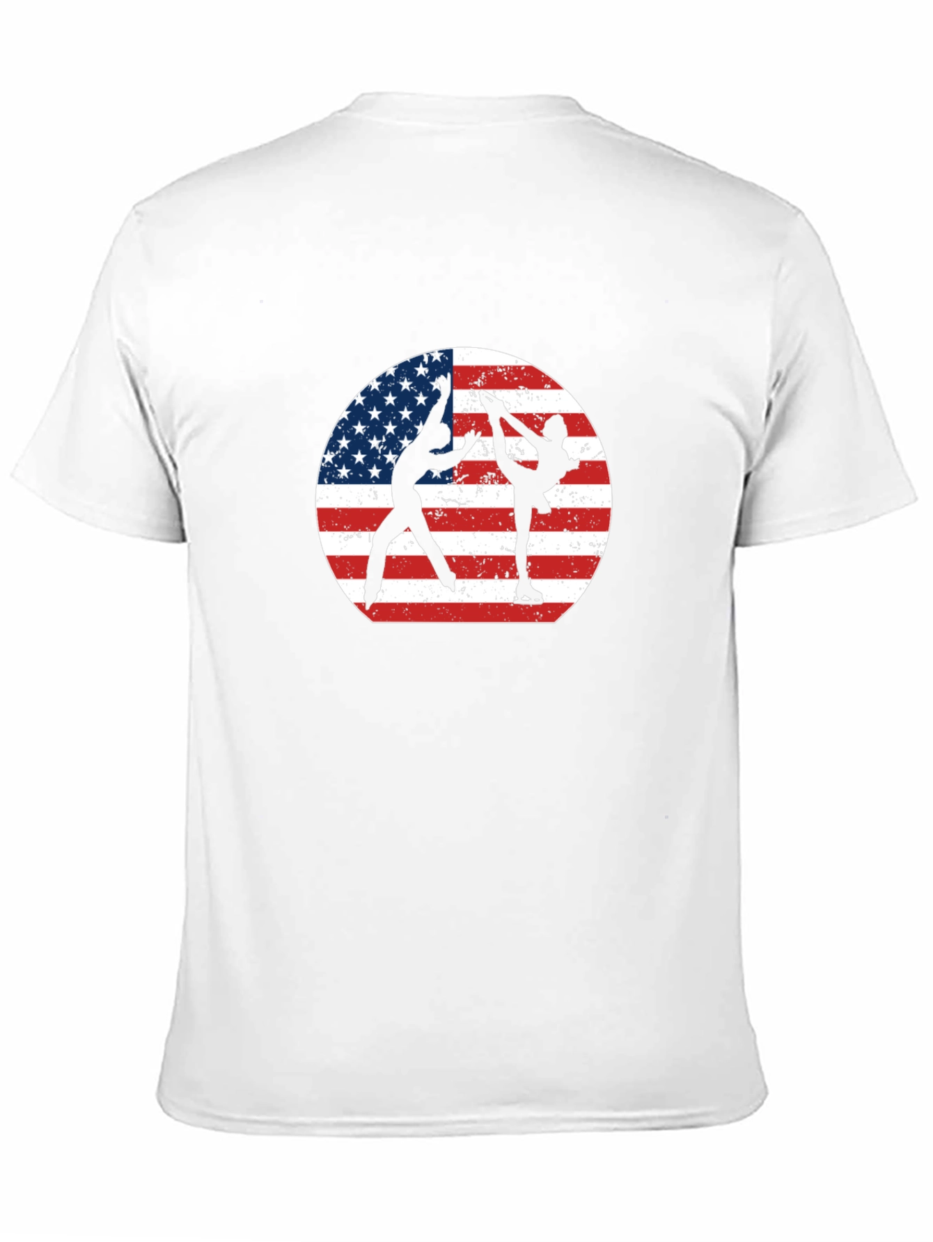 Figure Skating USA Flag Graphic Tee