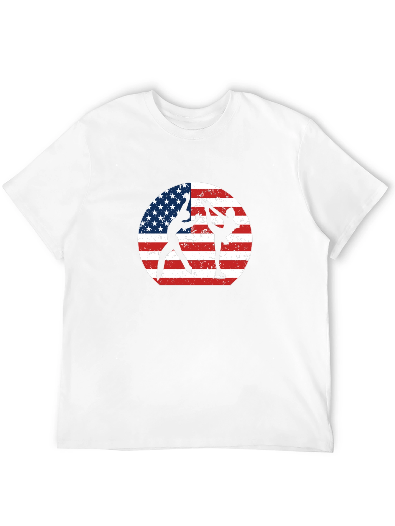Figure Skating USA Flag Graphic Tee