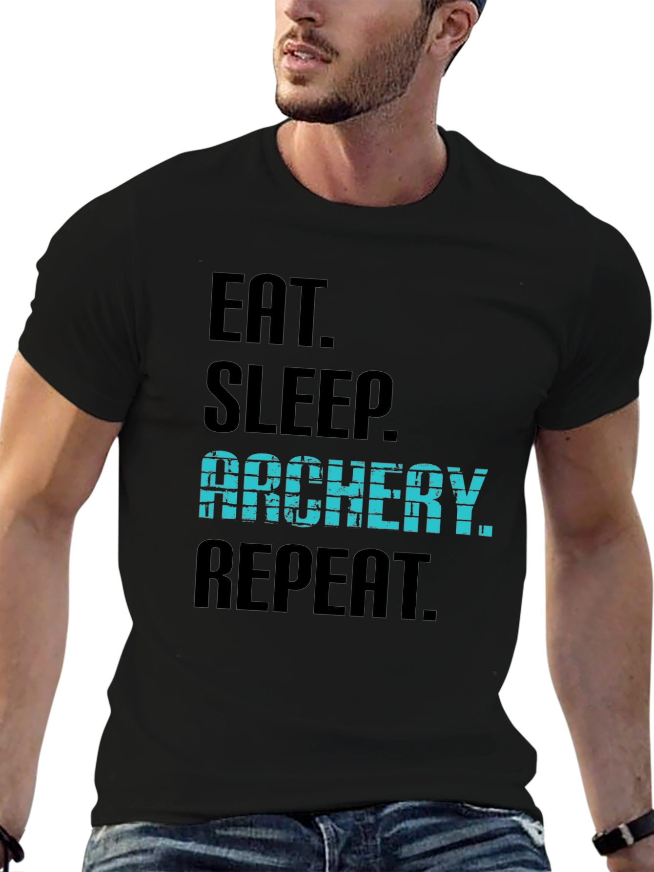 Eat Sleep Archery Repeat Black T-Shirt