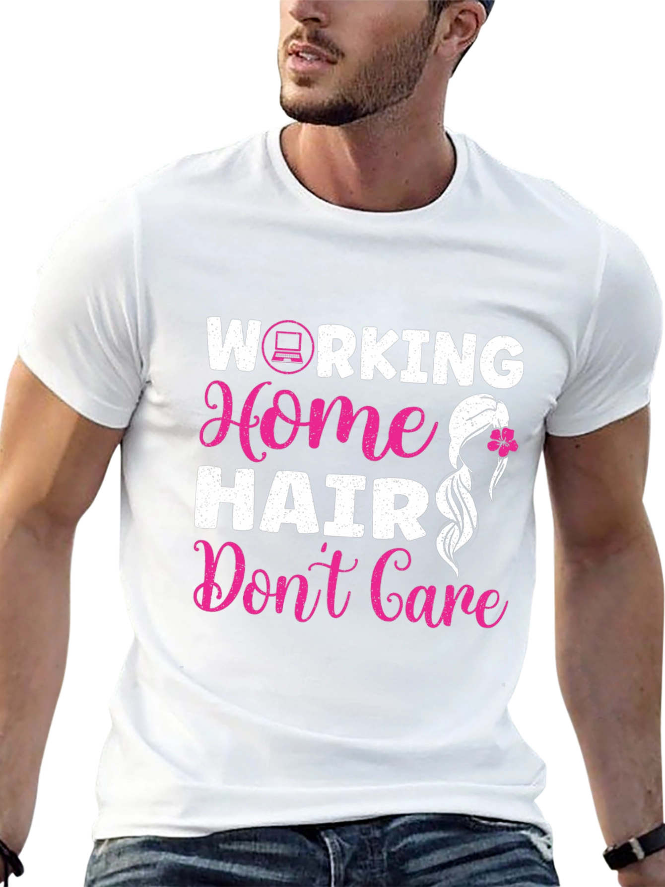 Working Home Hair Dont Care Graphic Tee