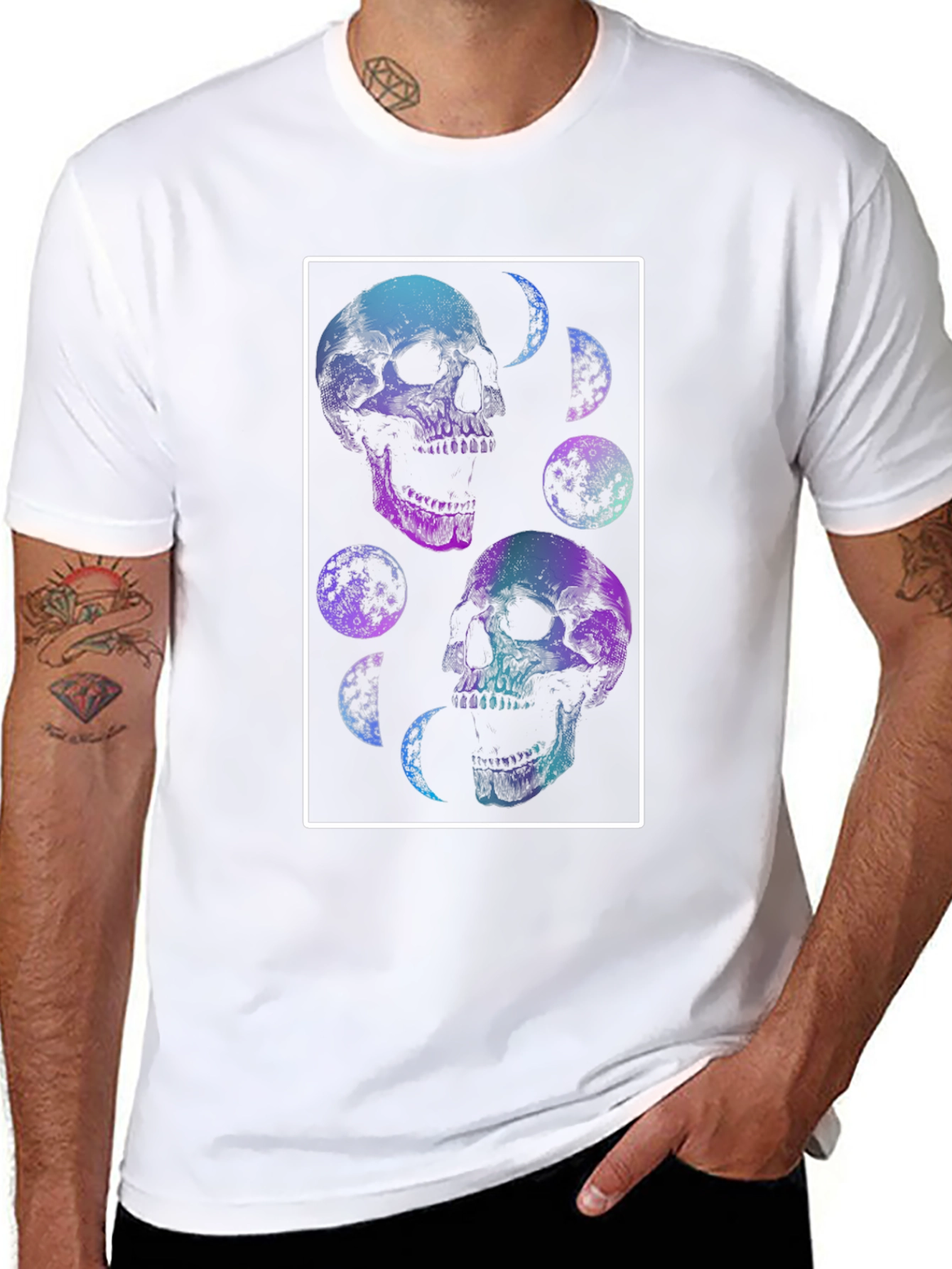 Skull & Moon Graphic Tee - Black T-Shirt