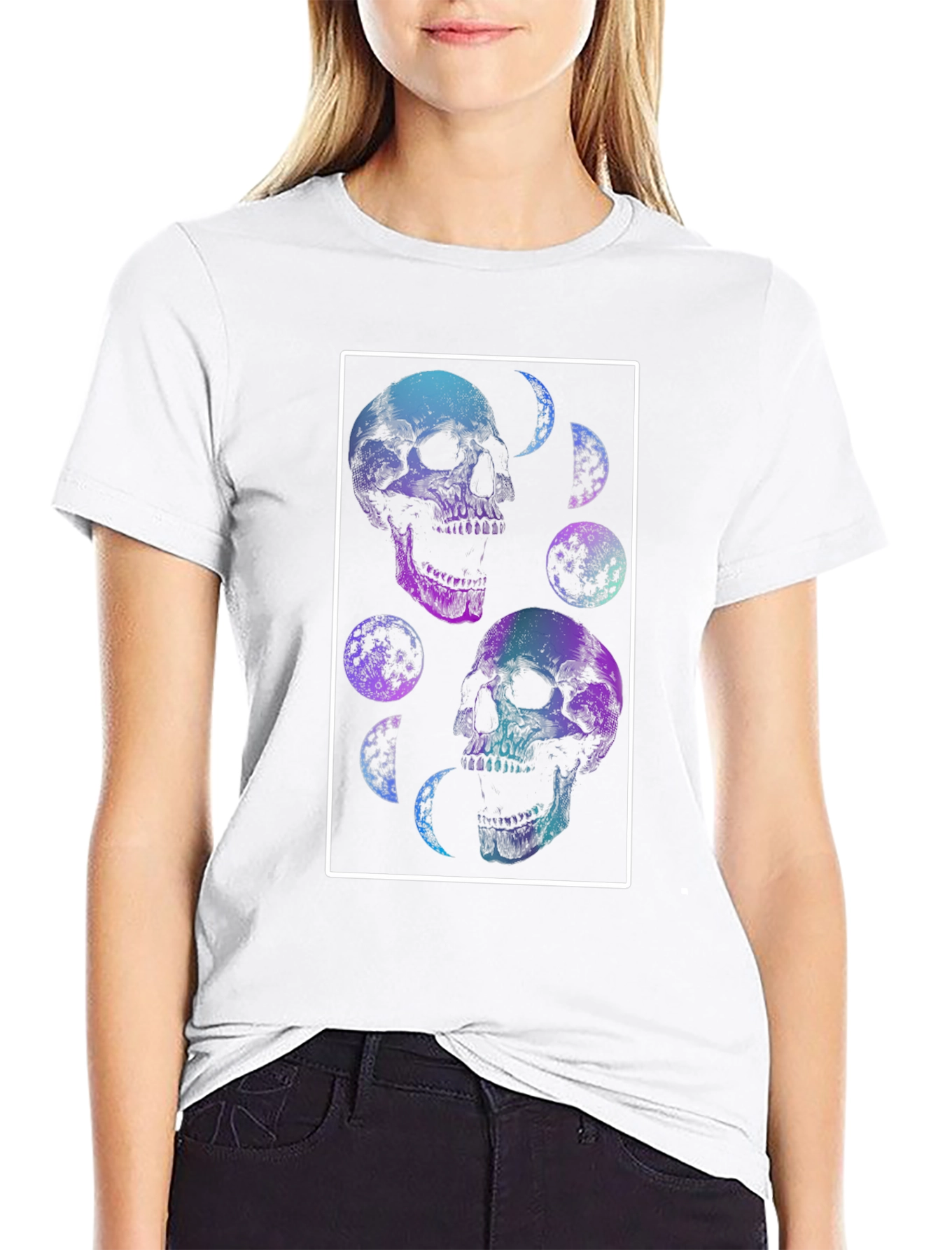 Skull & Moon Graphic Tee - Black T-Shirt