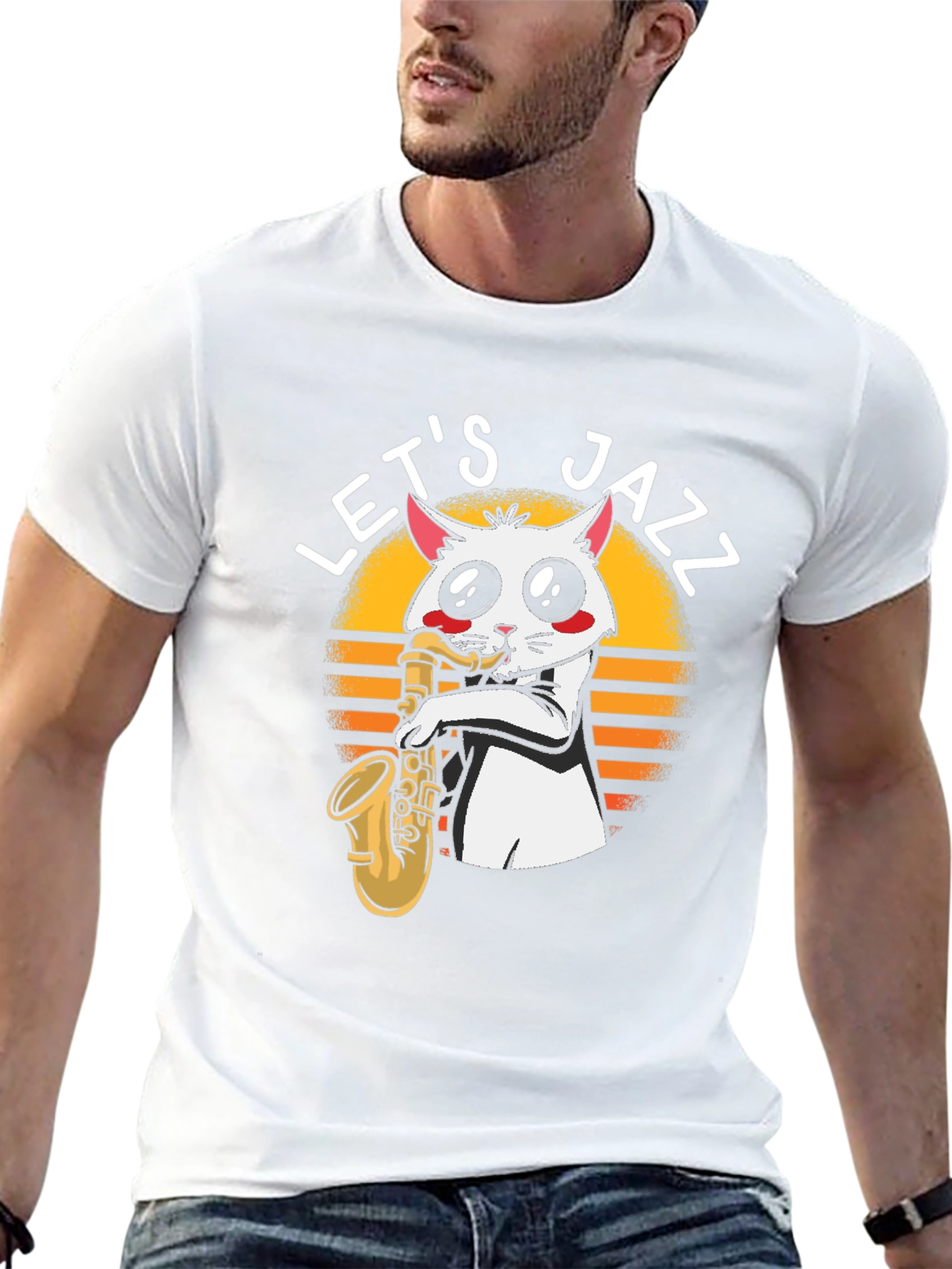 Lets Jazz Cat Saxophone T-Shirt