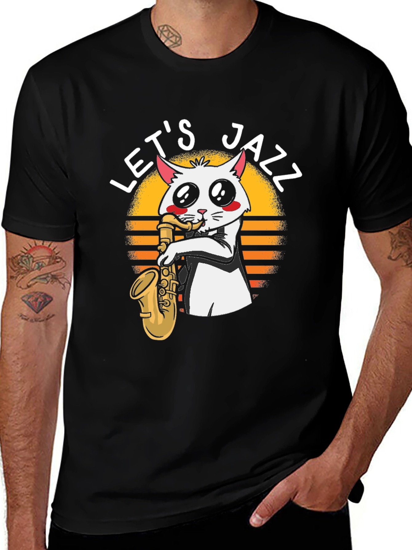 Lets Jazz Cat Saxophone T-Shirt