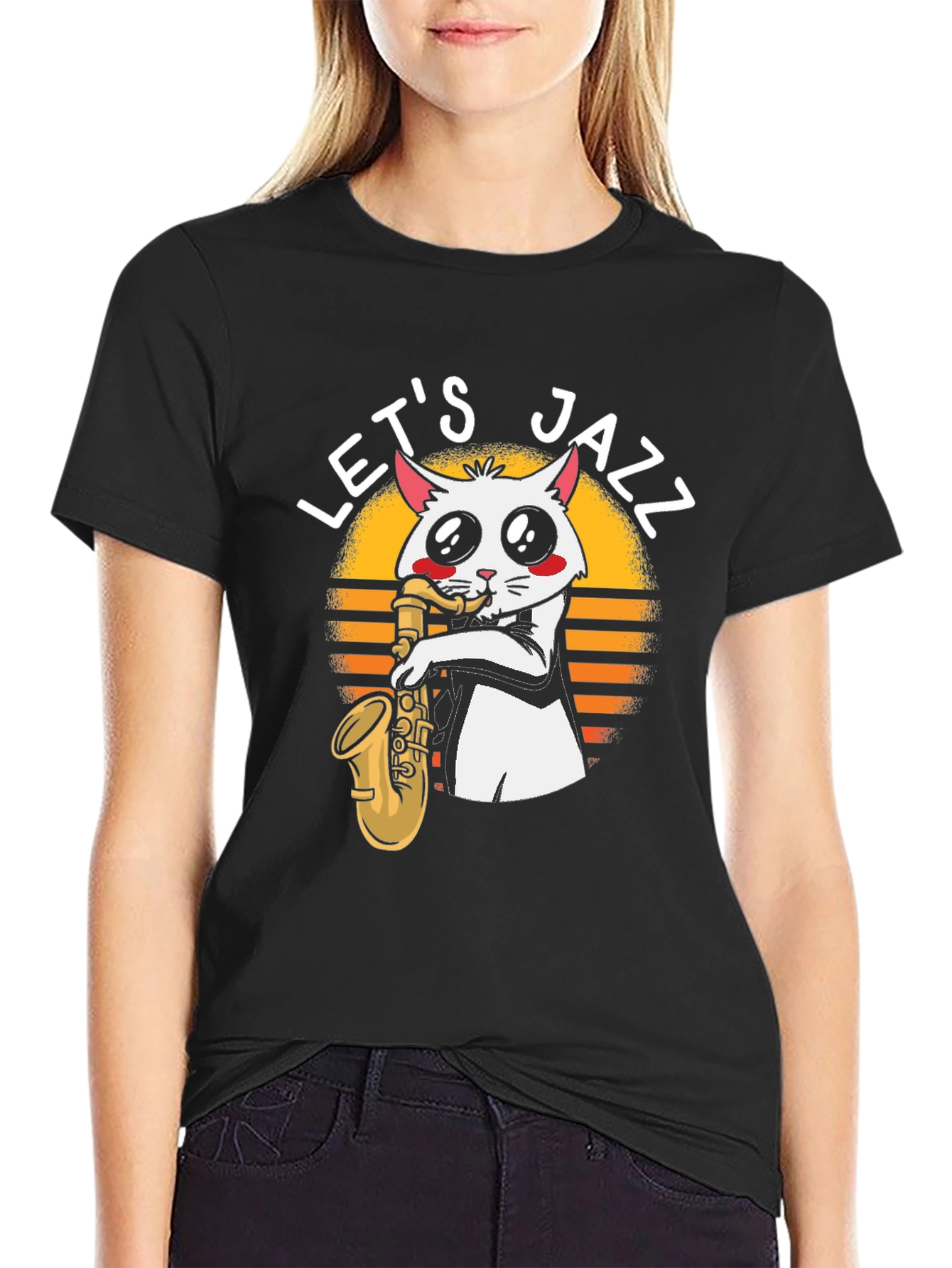 Lets Jazz Cat Saxophone T-Shirt