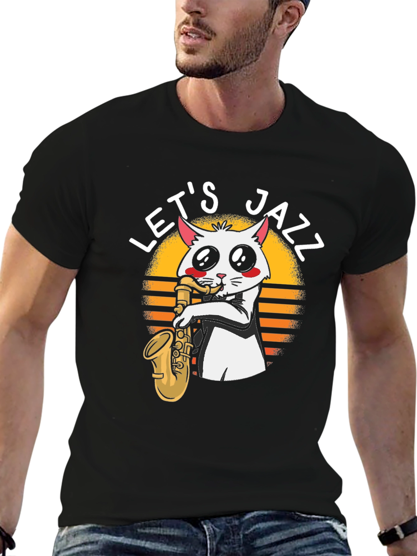 Lets Jazz Cat Saxophone T-Shirt