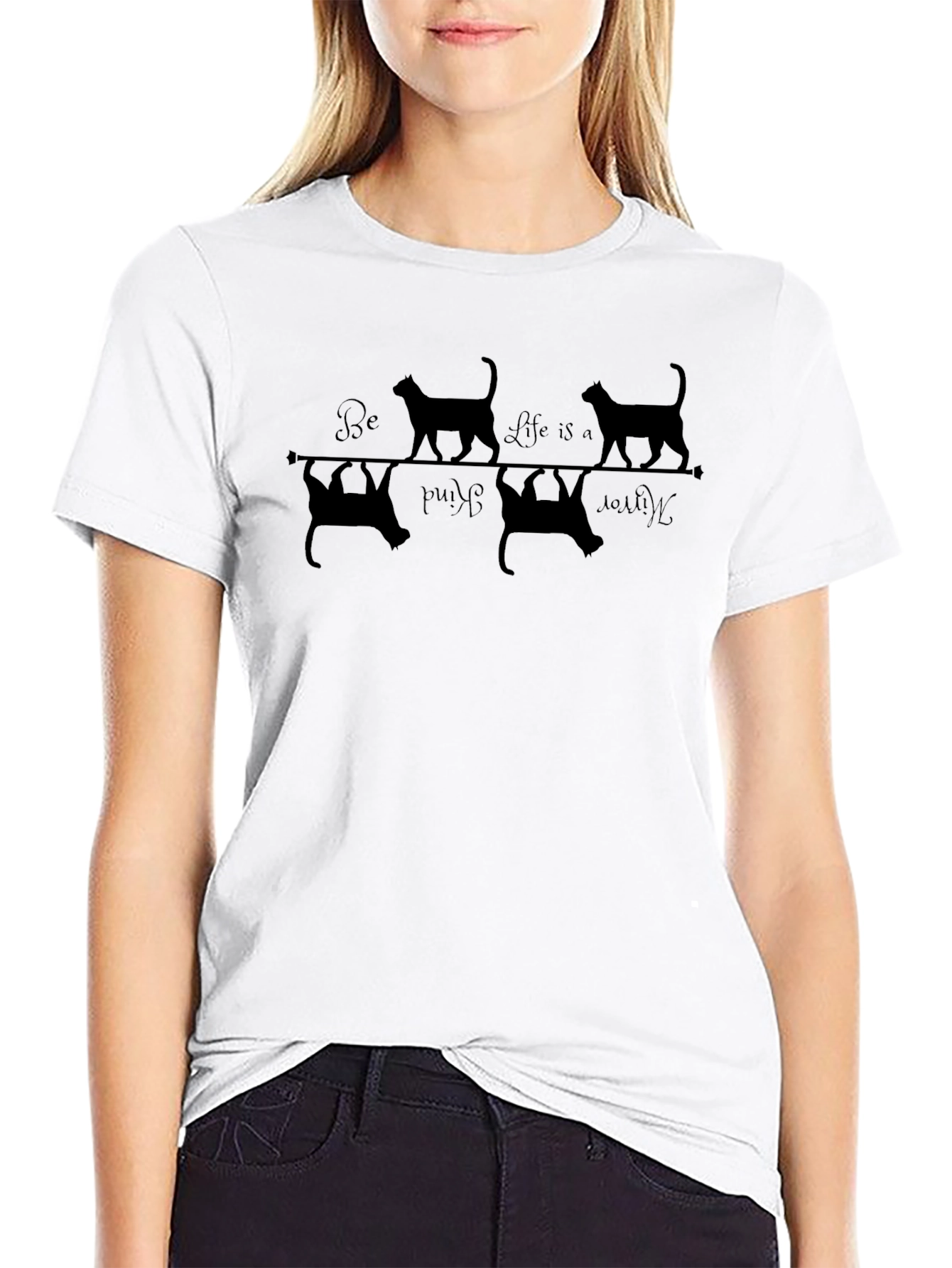 Be Kind Cats Black T-Shirt