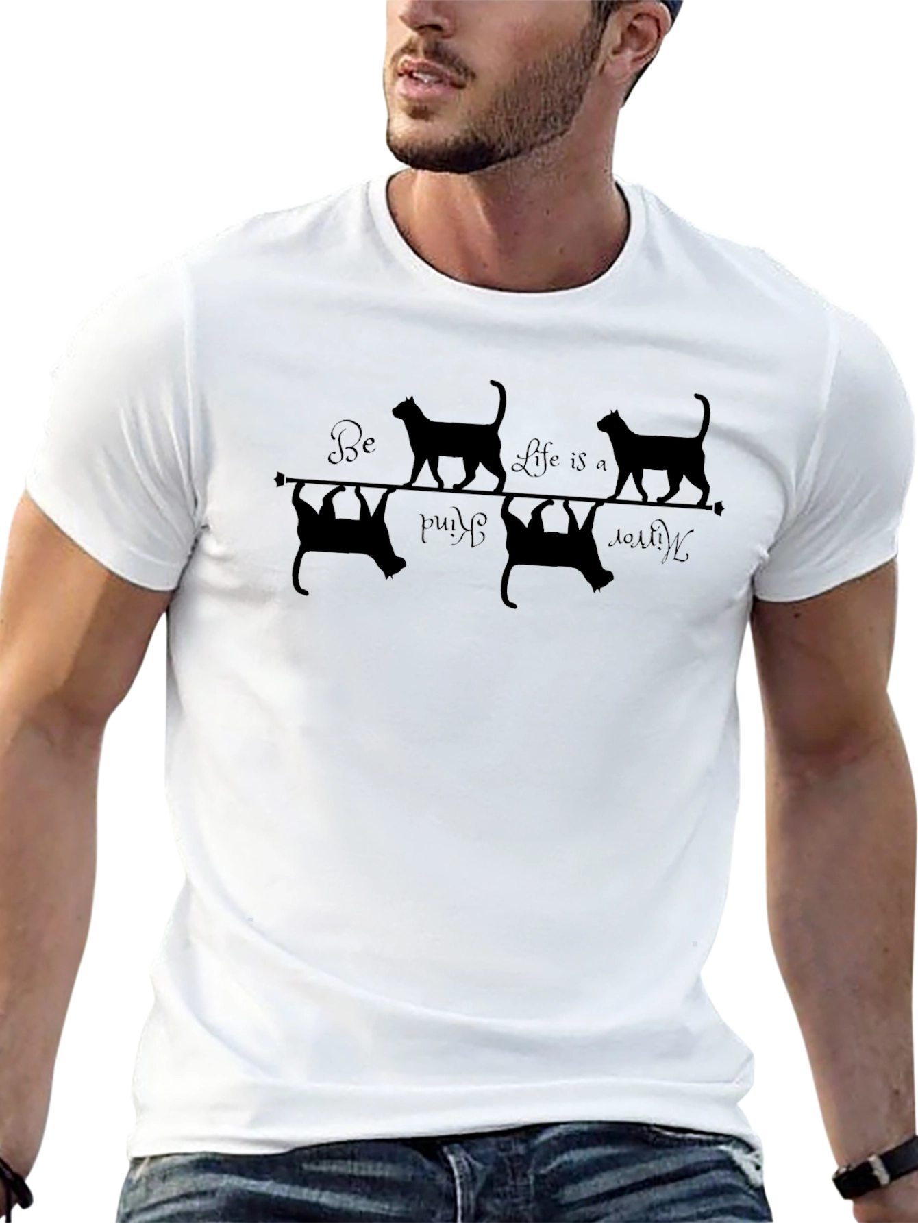Be Kind Cats Black T-Shirt