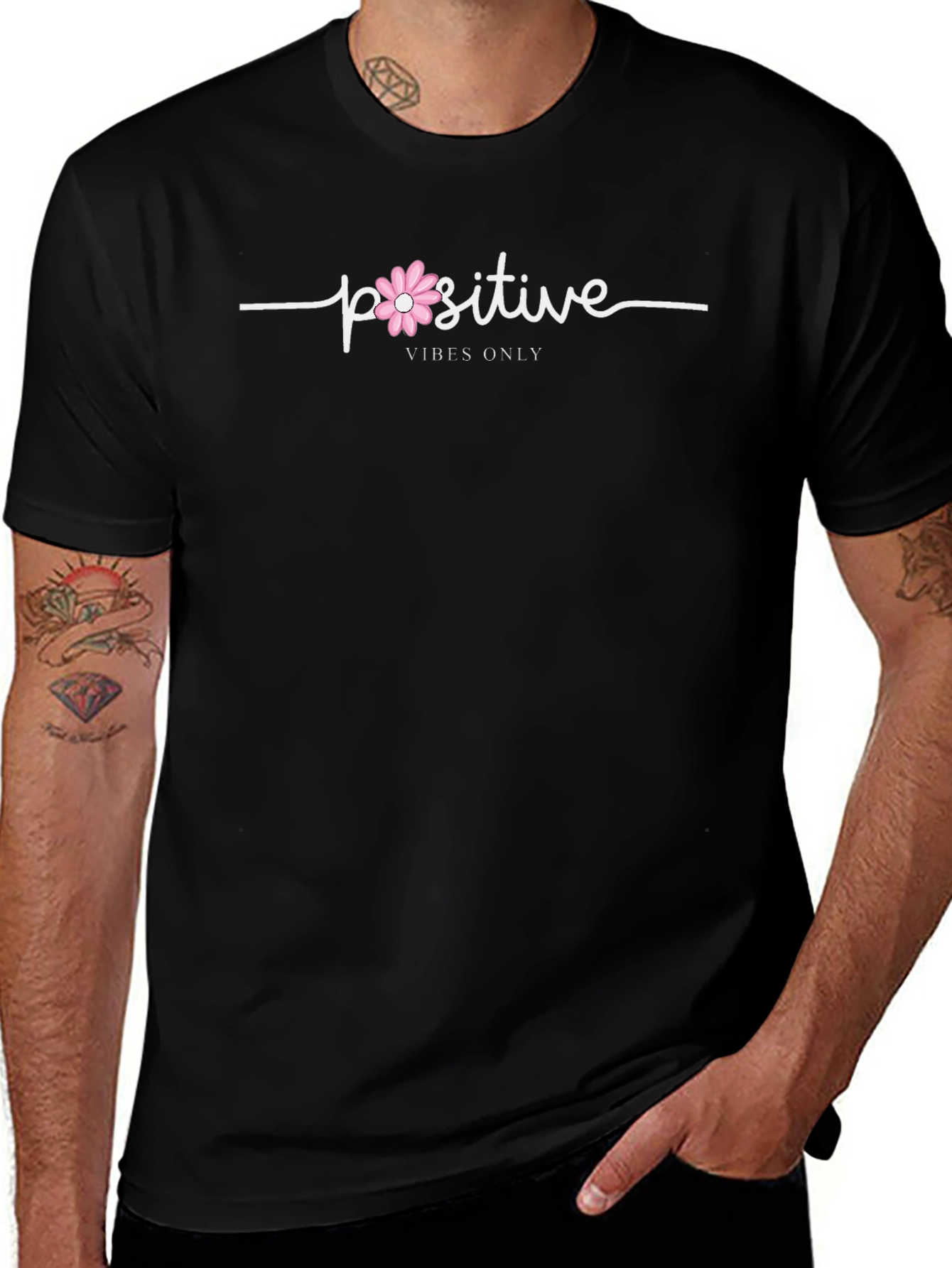 Positive Vibes Only Black T-Shirt