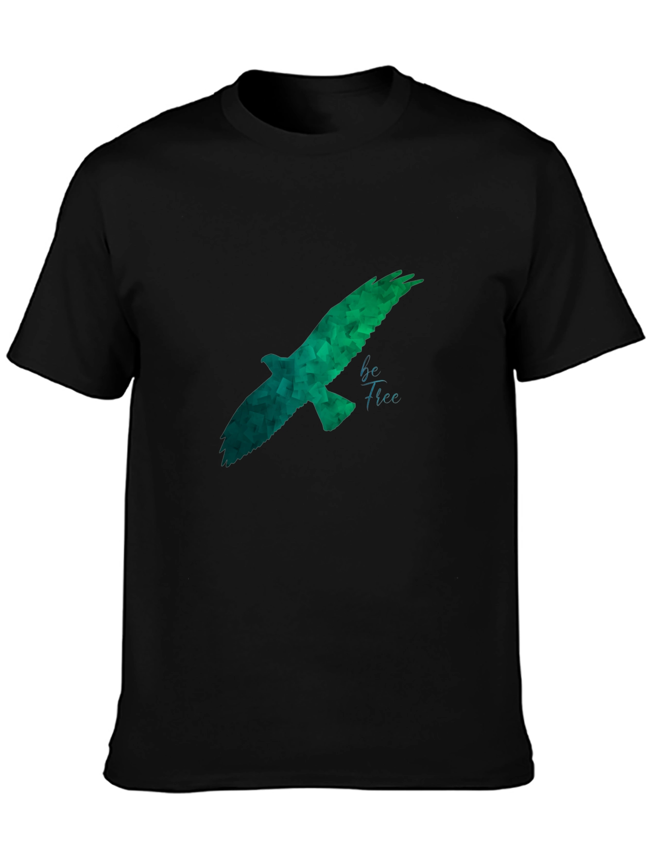 Geometric Eagle Graphic Black T-Shirt