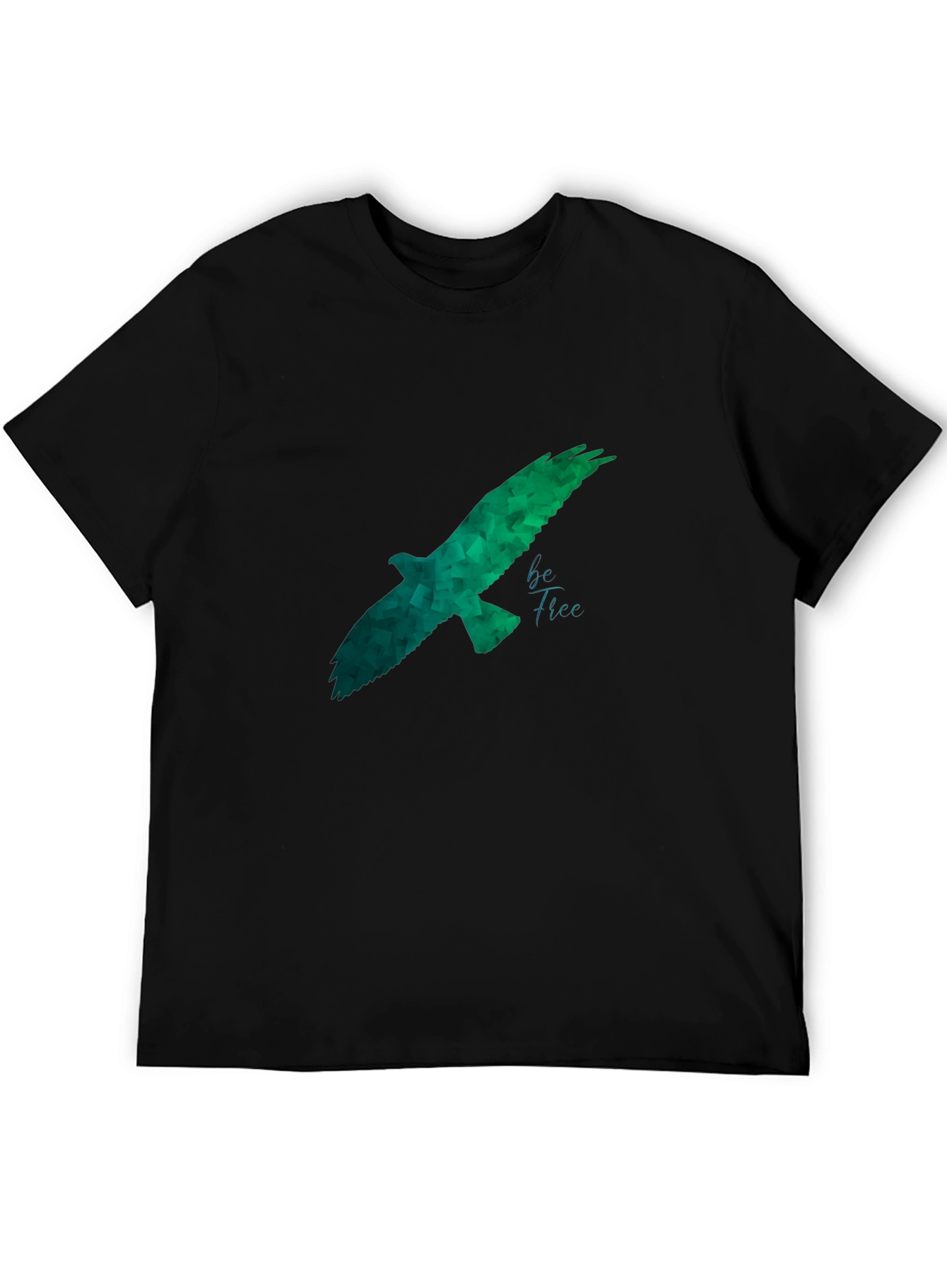 Geometric Eagle Graphic Black T-Shirt