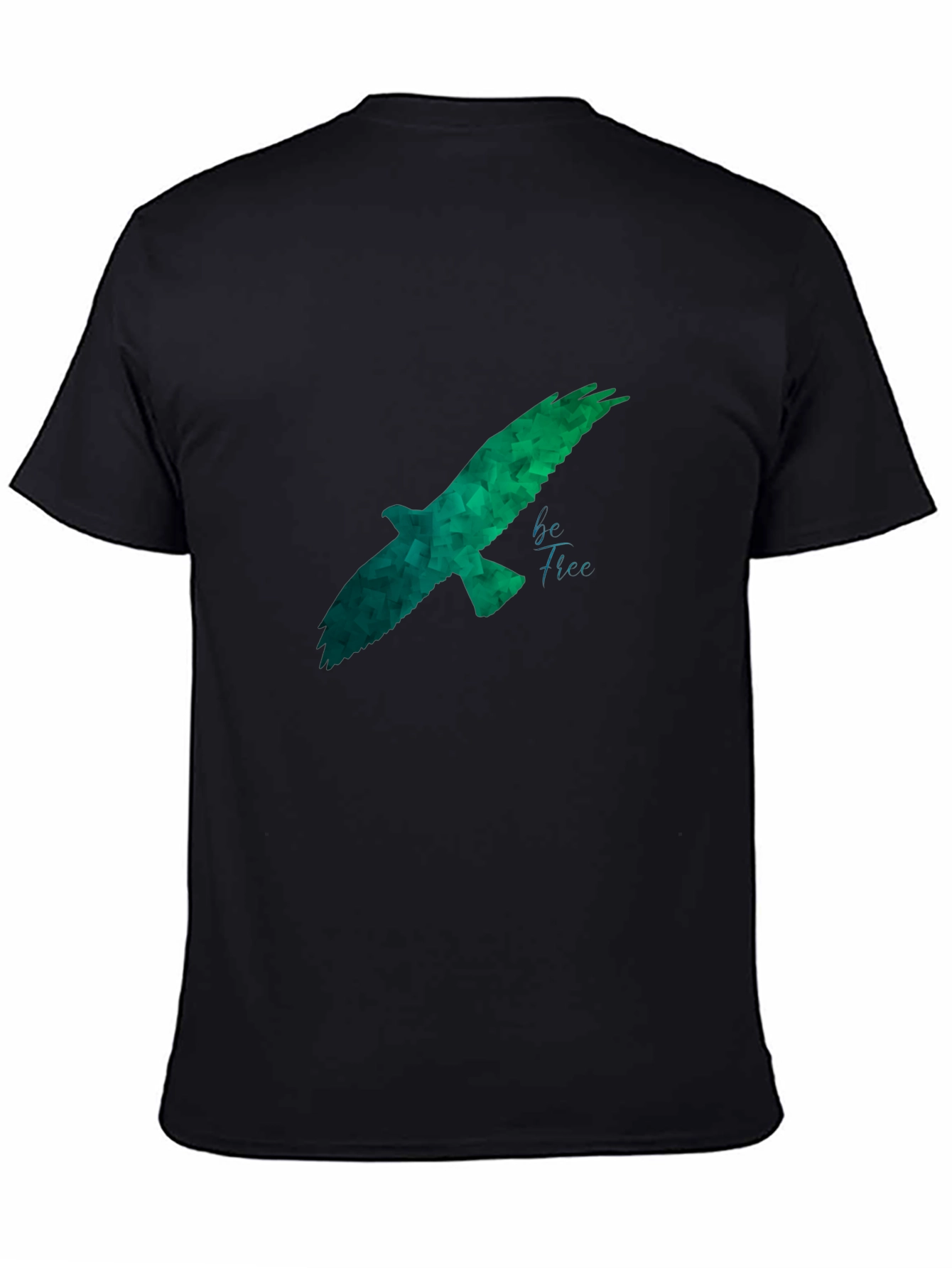 Geometric Eagle Graphic Black T-Shirt