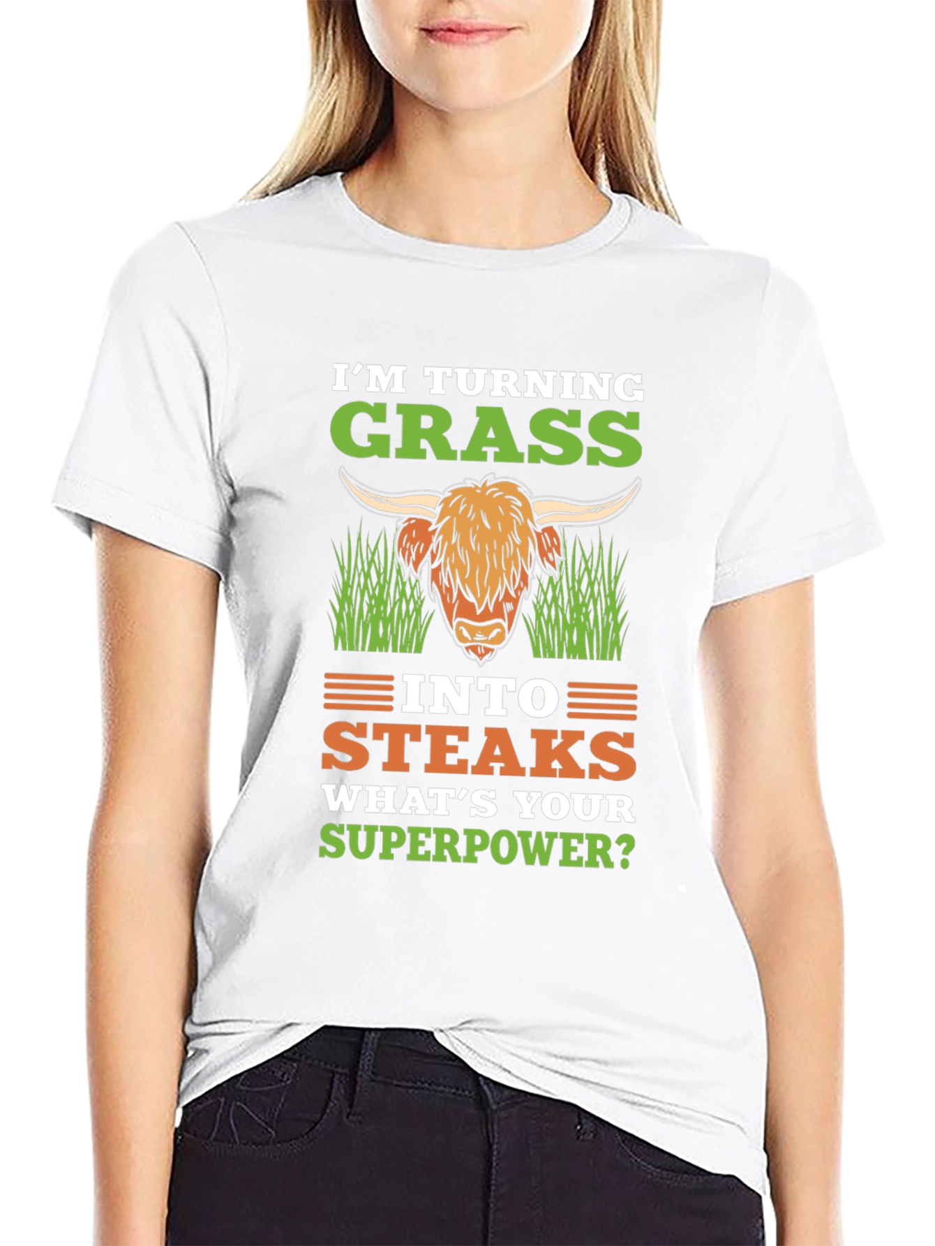 Grass to Steaks T-Shirt - Funny Superpower Tee