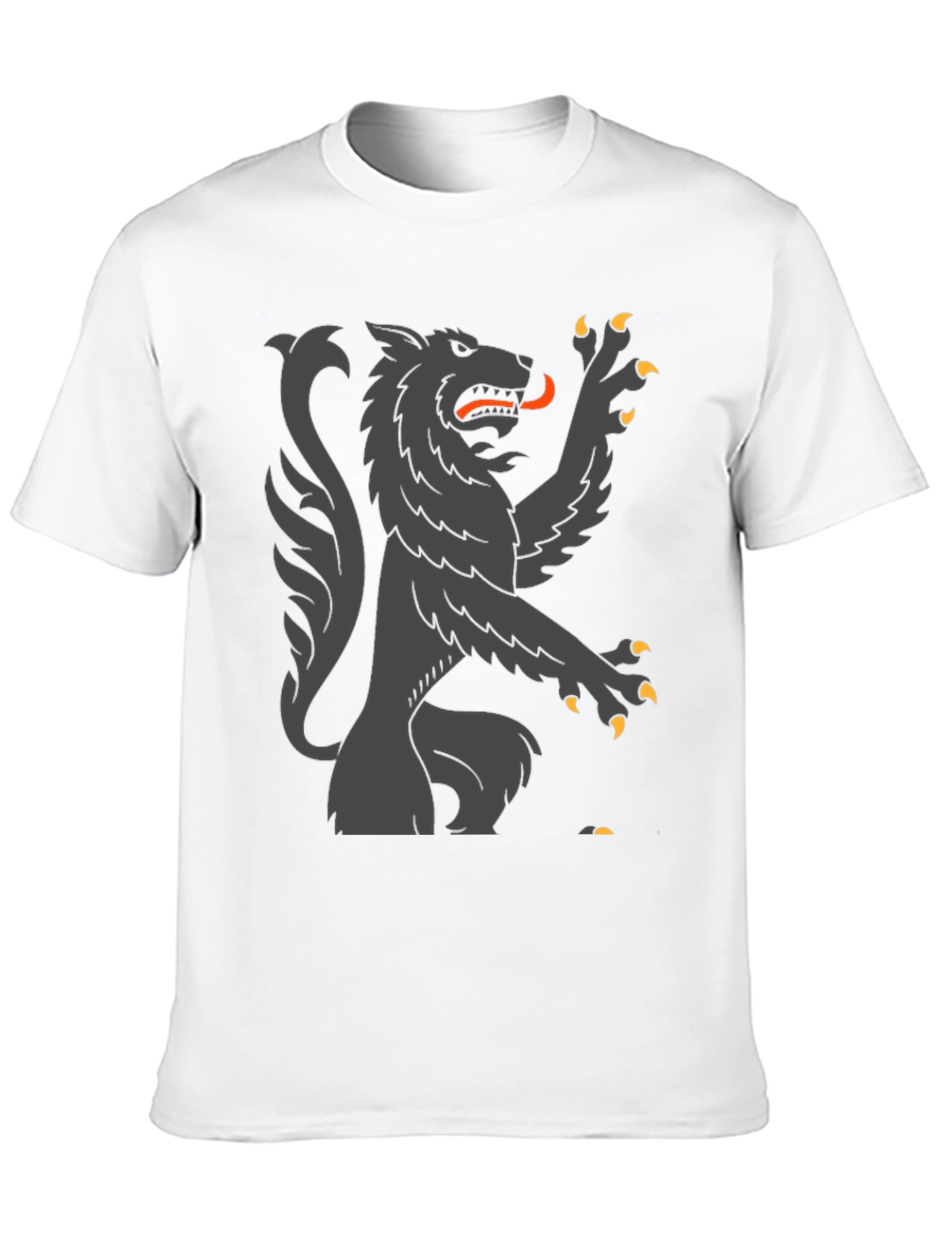 Wolf Rampant Graphic Tee - Black Cotton T-Shirt