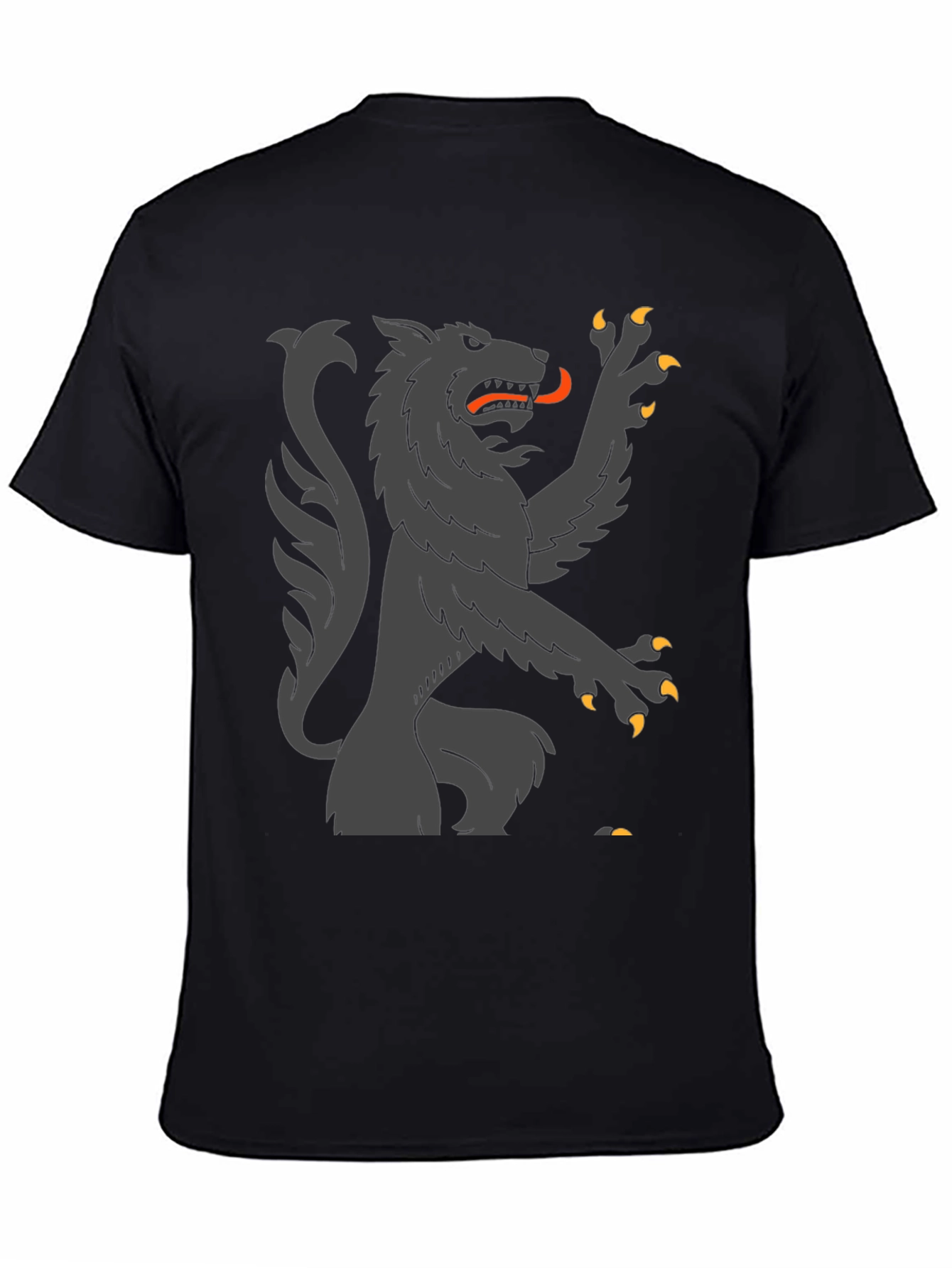 Wolf Rampant Graphic Tee - Black Cotton T-Shirt
