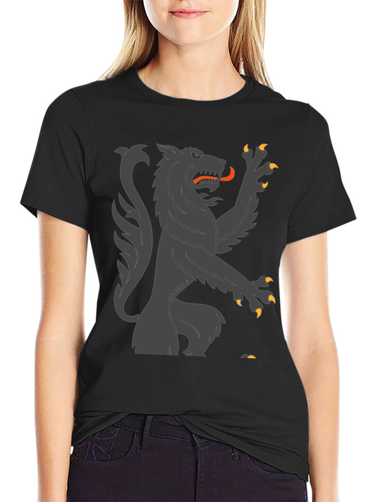 Wolf Rampant Graphic Tee - Black Cotton T-Shirt