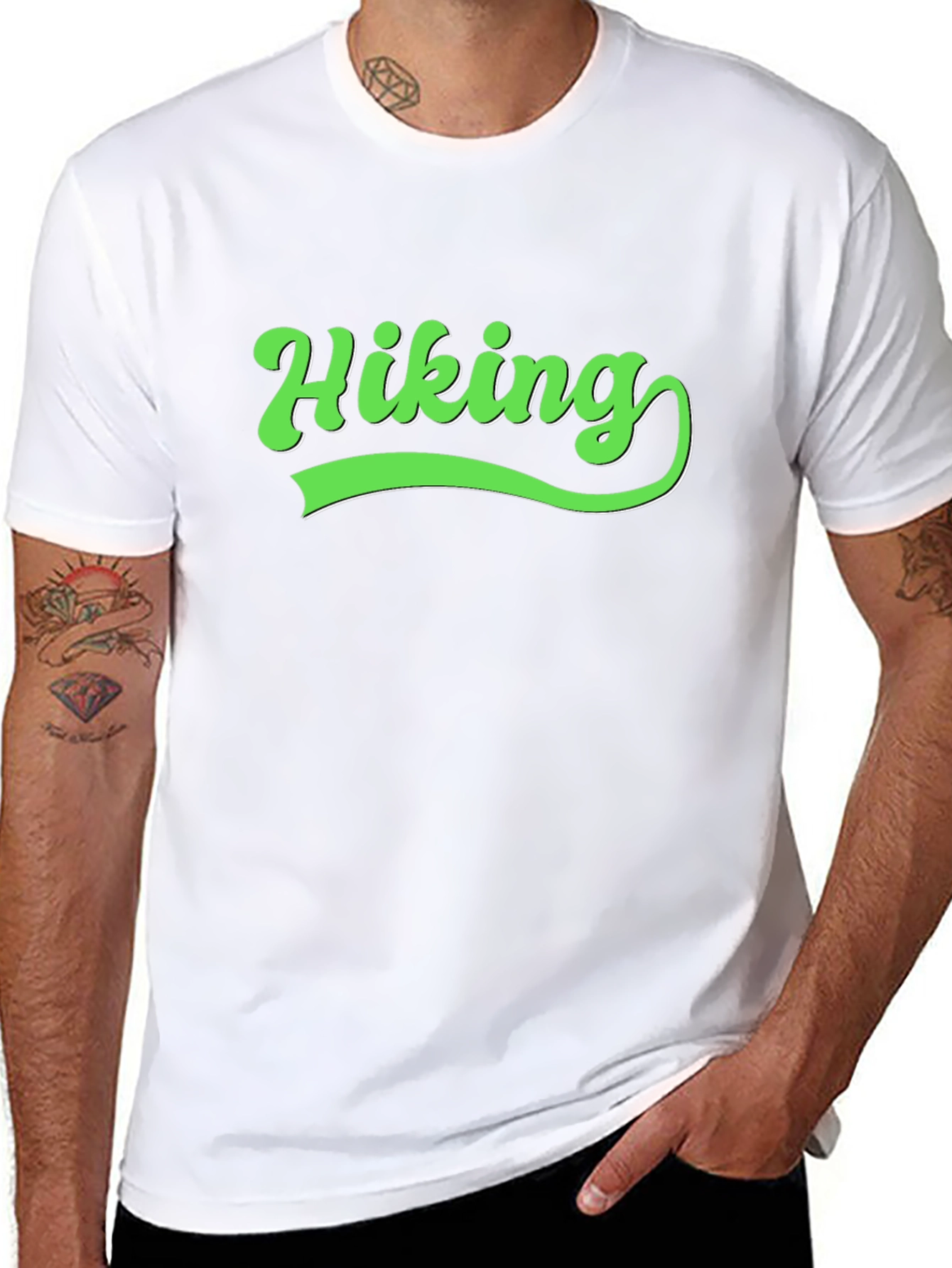 Hiking Graphic Tee - Black Cotton Blend Shirt