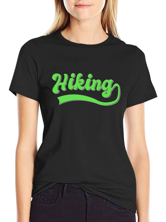Hiking Graphic Tee - Black Cotton Blend Shirt