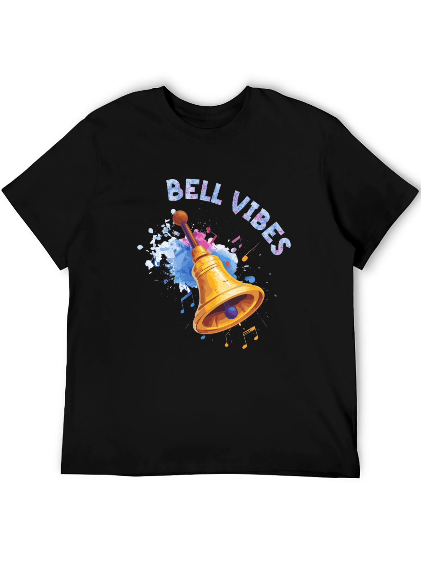Bell Vibes Graphic Print Black T-Shirt