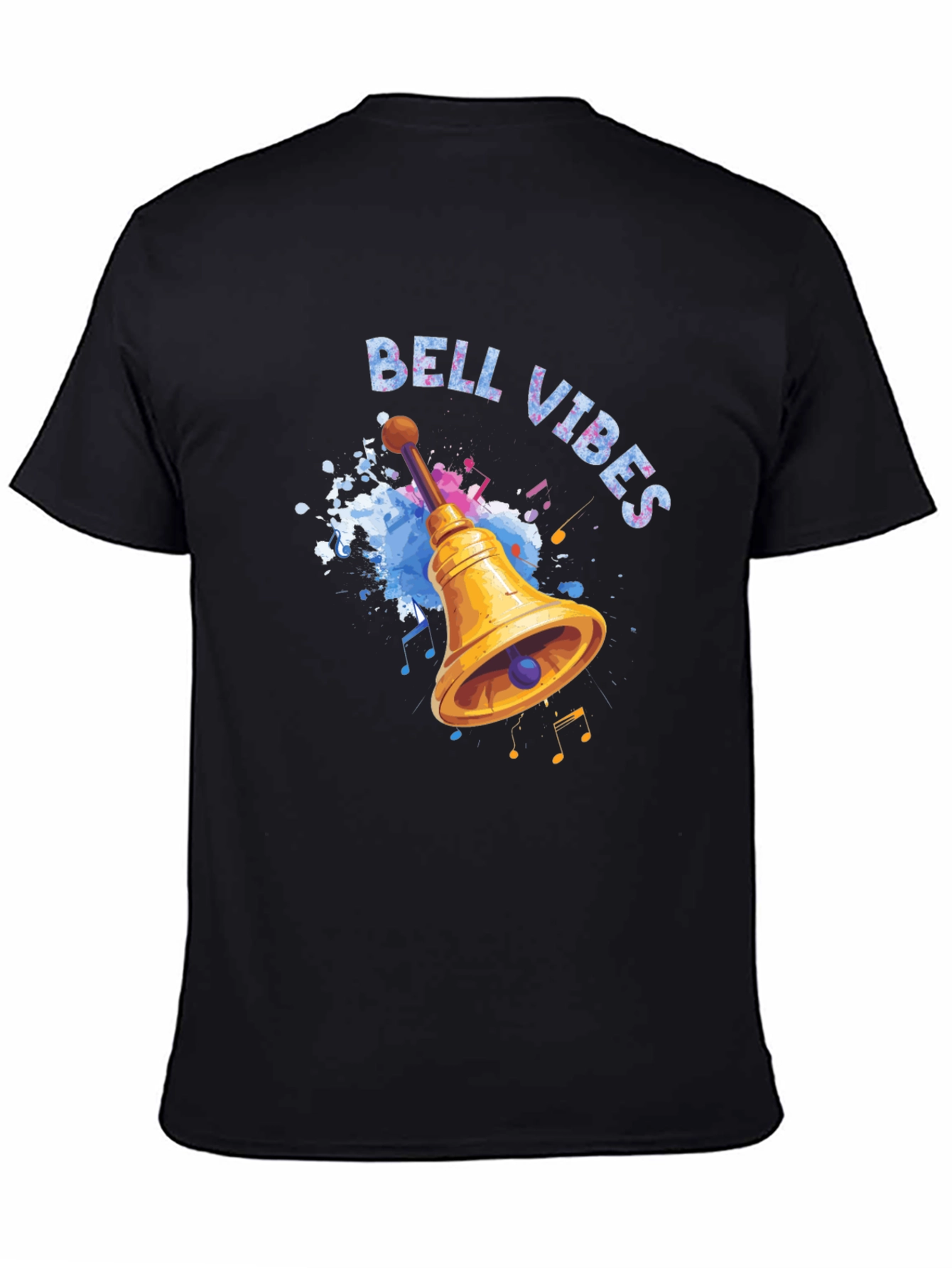 Bell Vibes Graphic Print Black T-Shirt