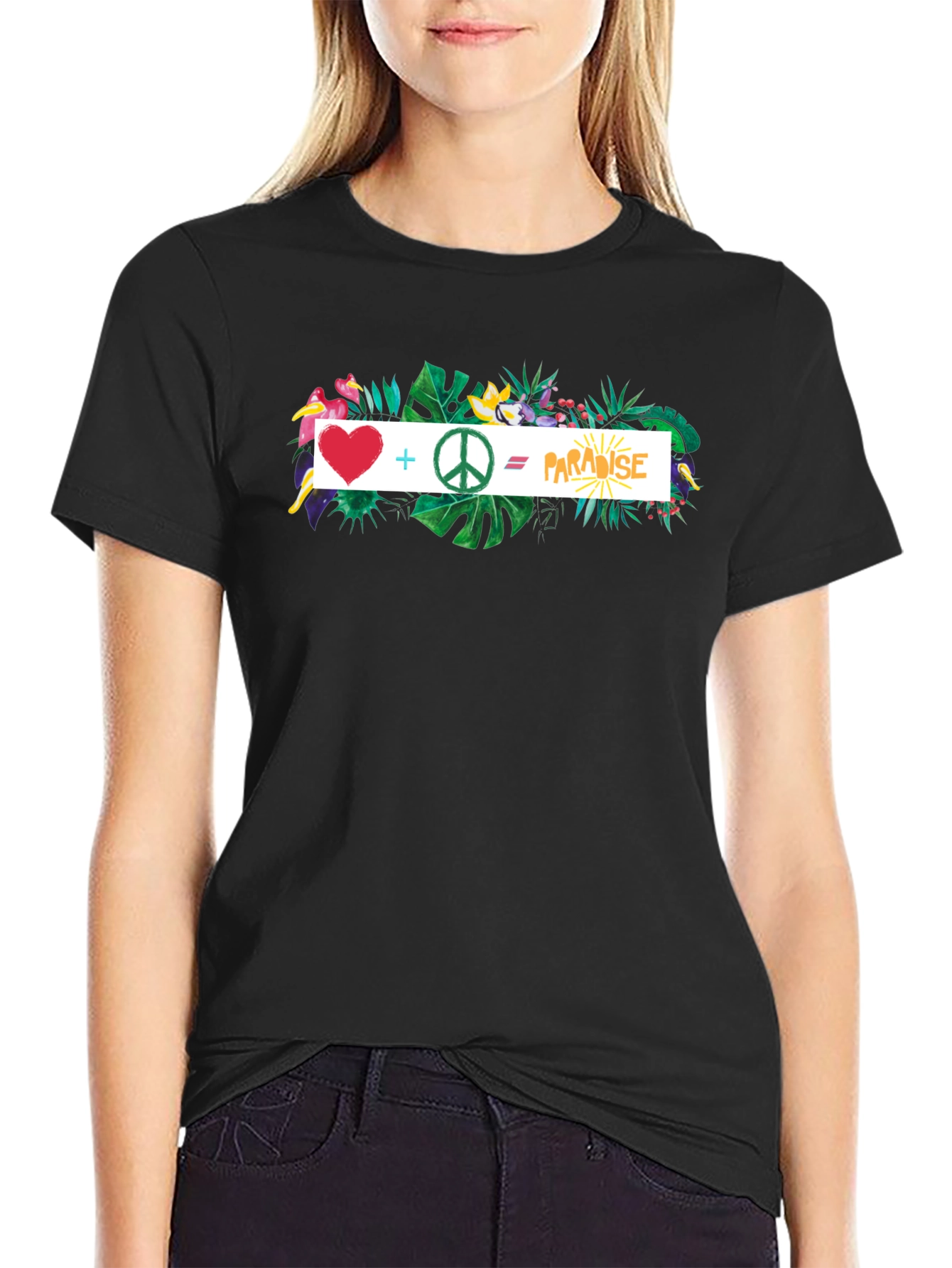 Love Peace Paradise T-Shirt - Tropical Graphic Tee