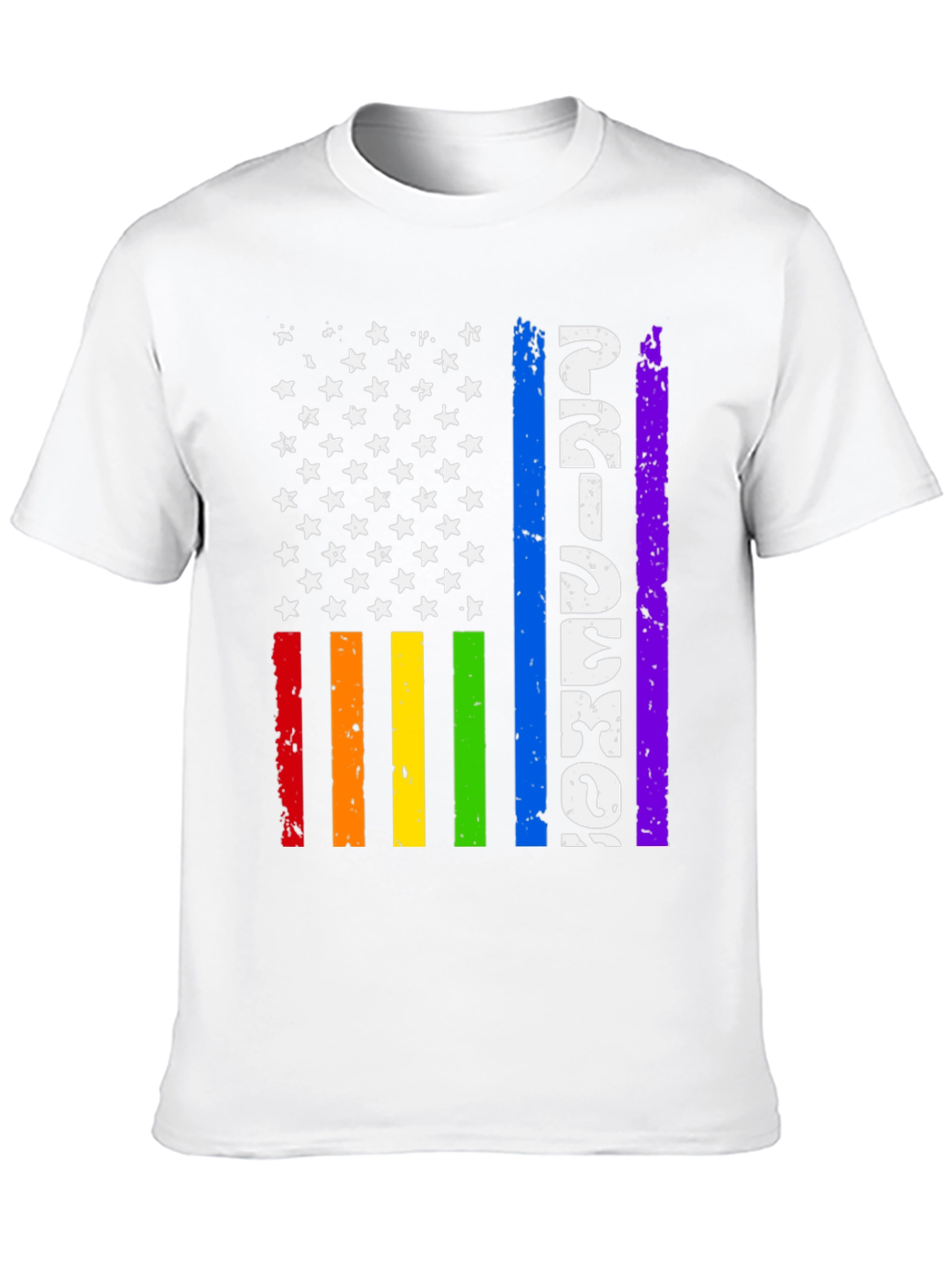 Pride American Flag Graphic Tee - Black