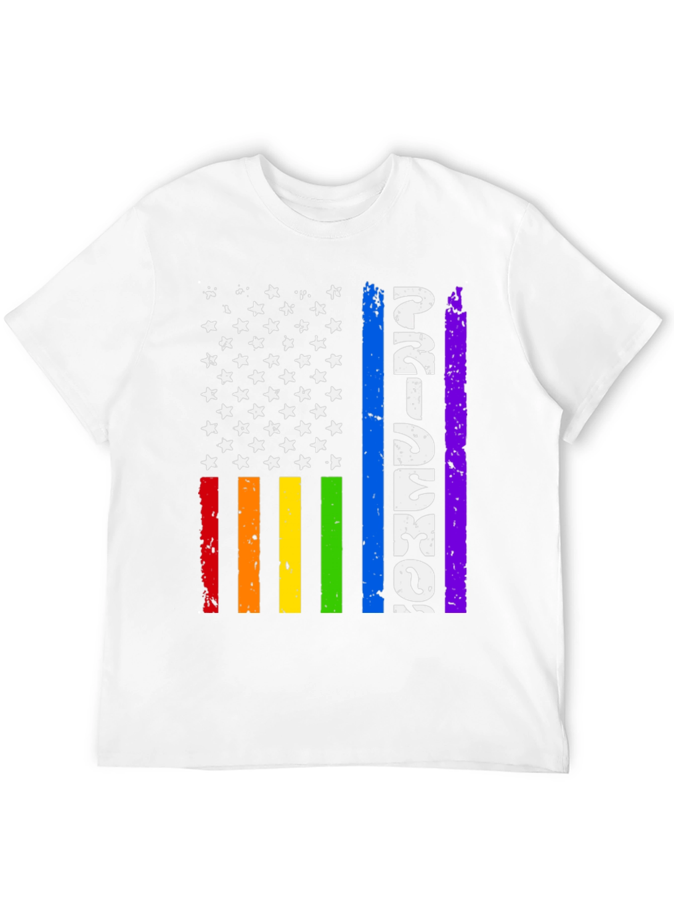 Pride American Flag Graphic Tee - Black