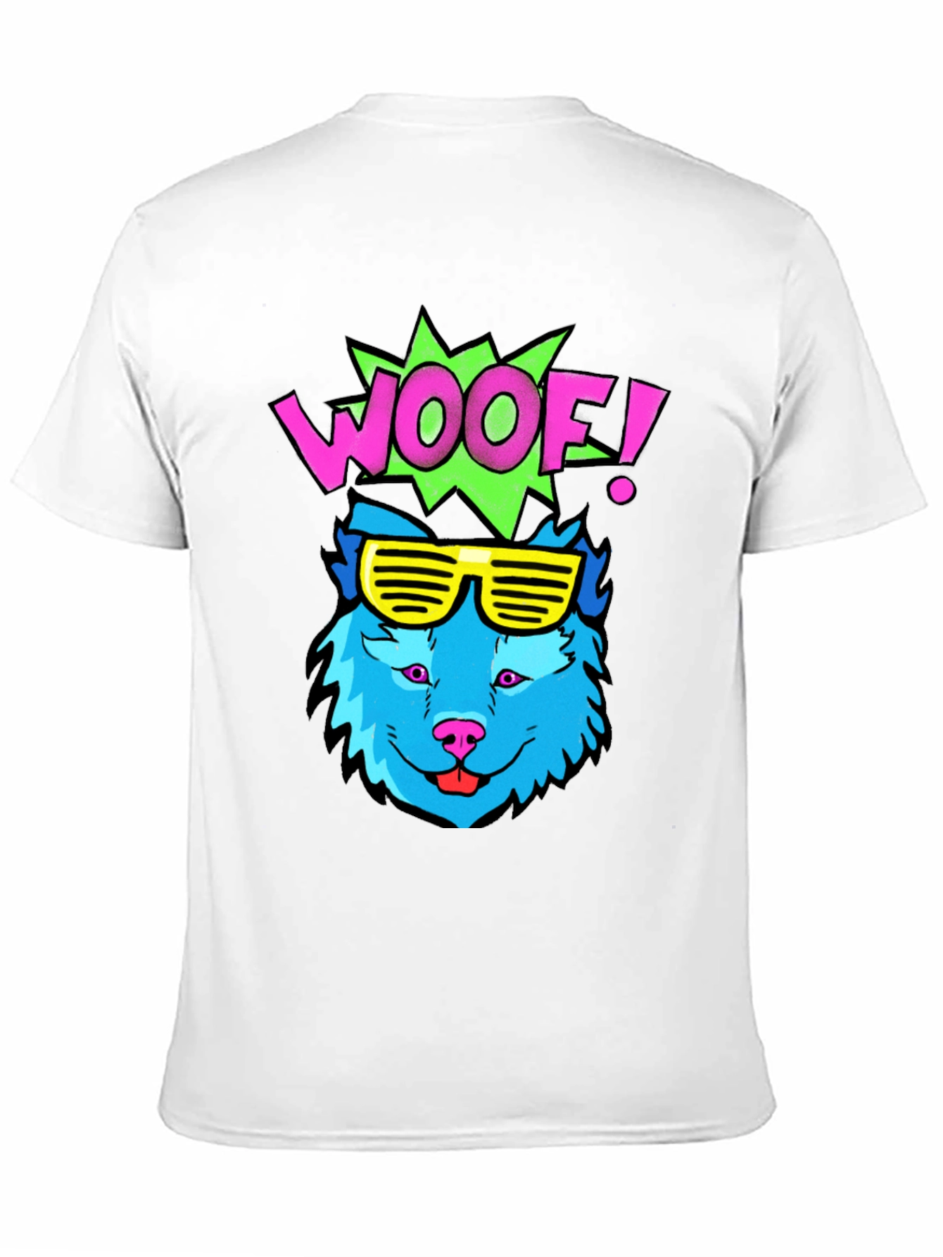 Woof! Graphic Tee - Cool Blue Dog with Sunglasses