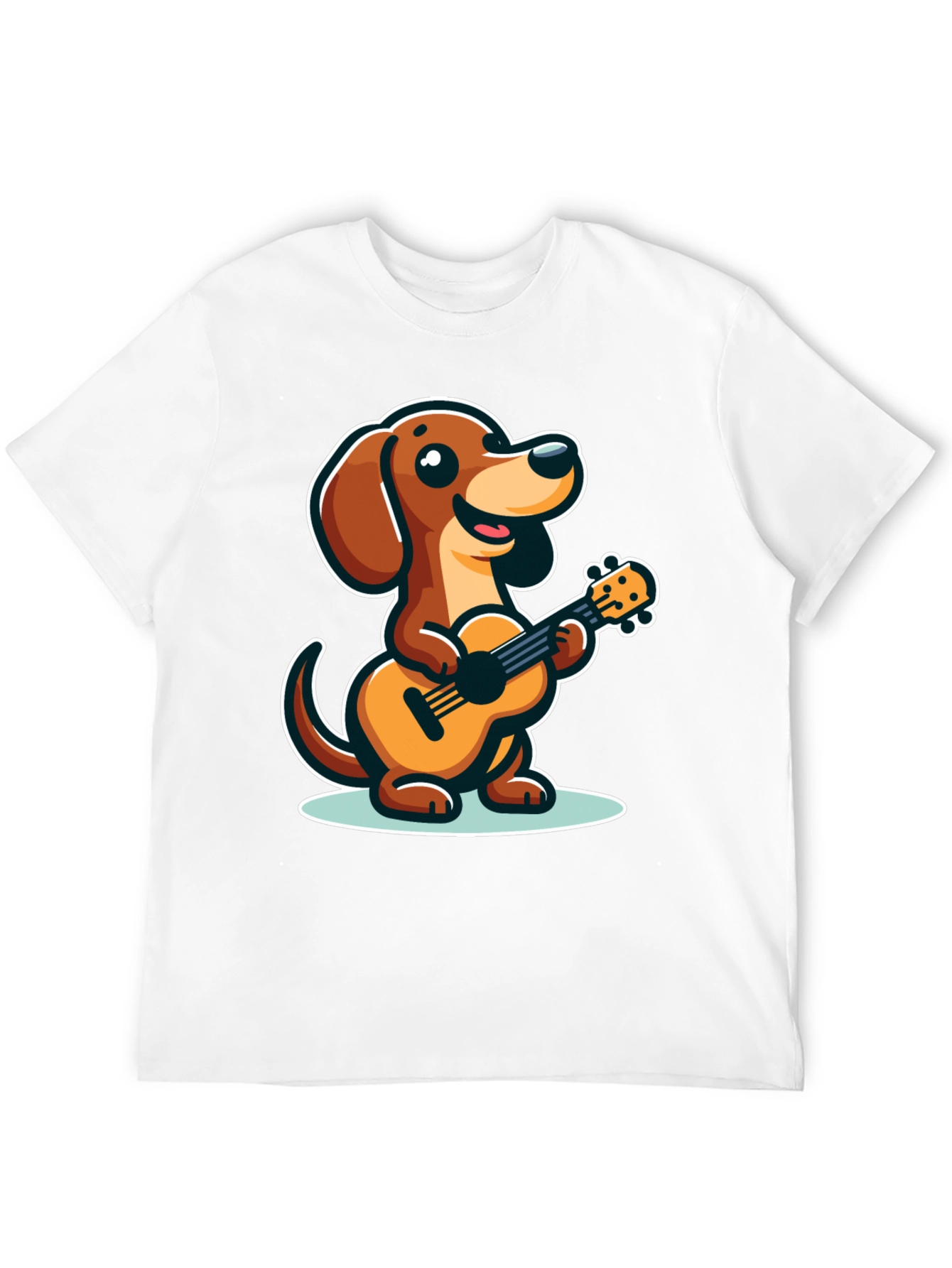 Cute Dog Playing Ukulele Graphic Tee