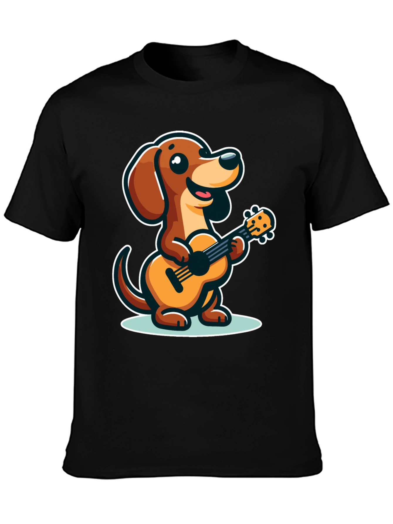 Cute Dog Playing Ukulele Graphic Tee