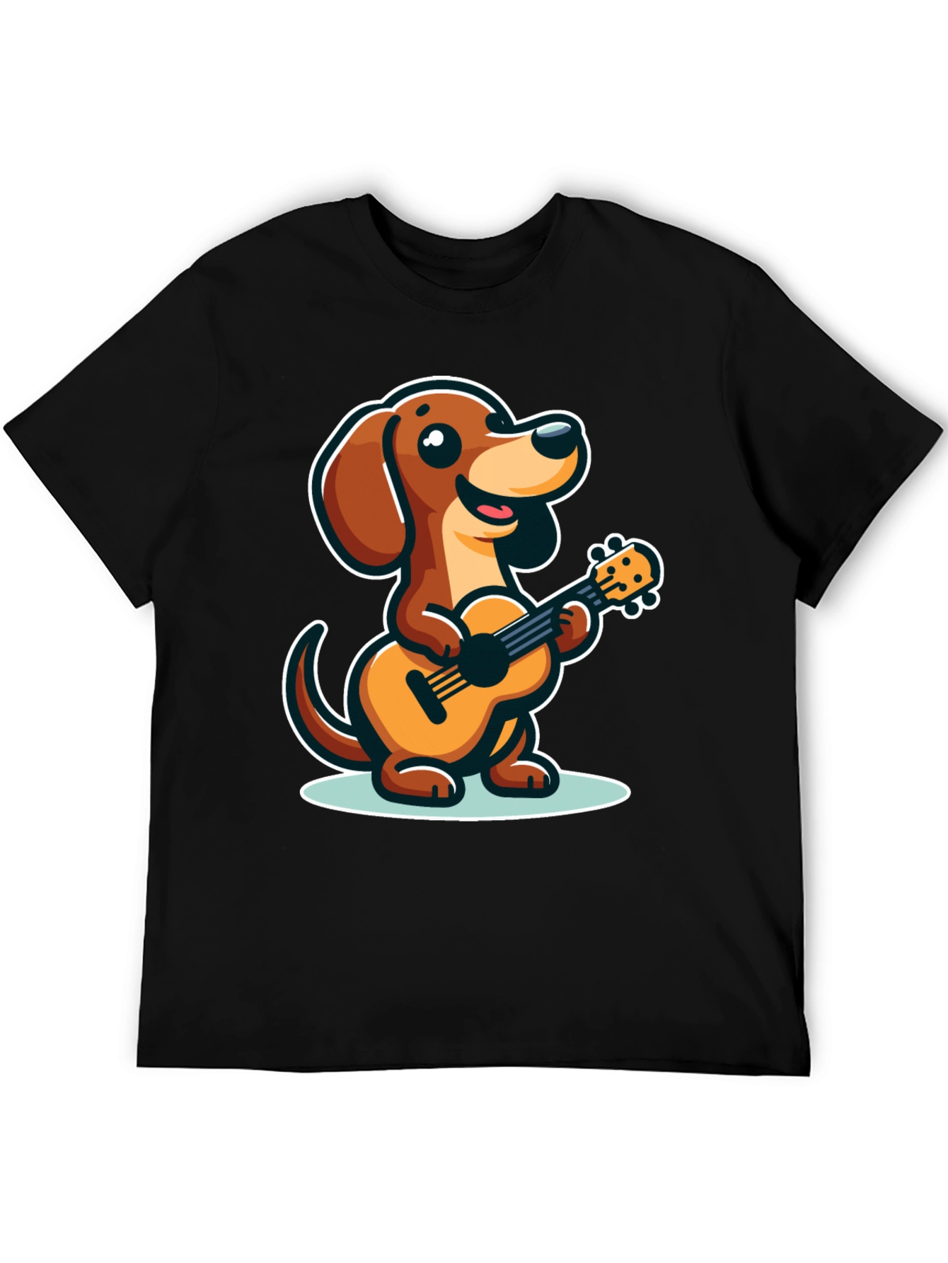 Cute Dog Playing Ukulele Graphic Tee