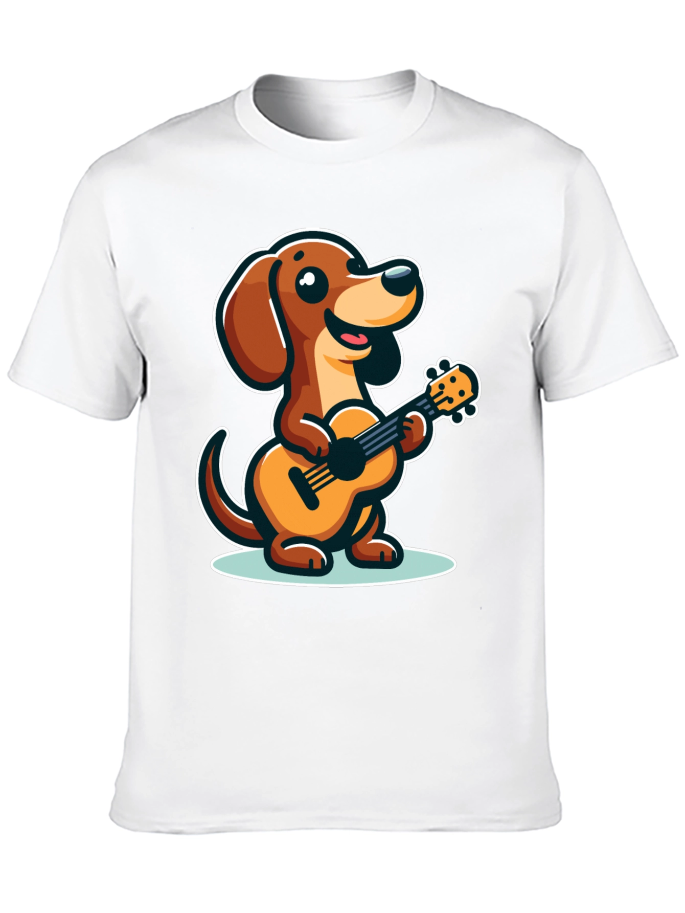 Cute Dog Playing Ukulele Graphic Tee